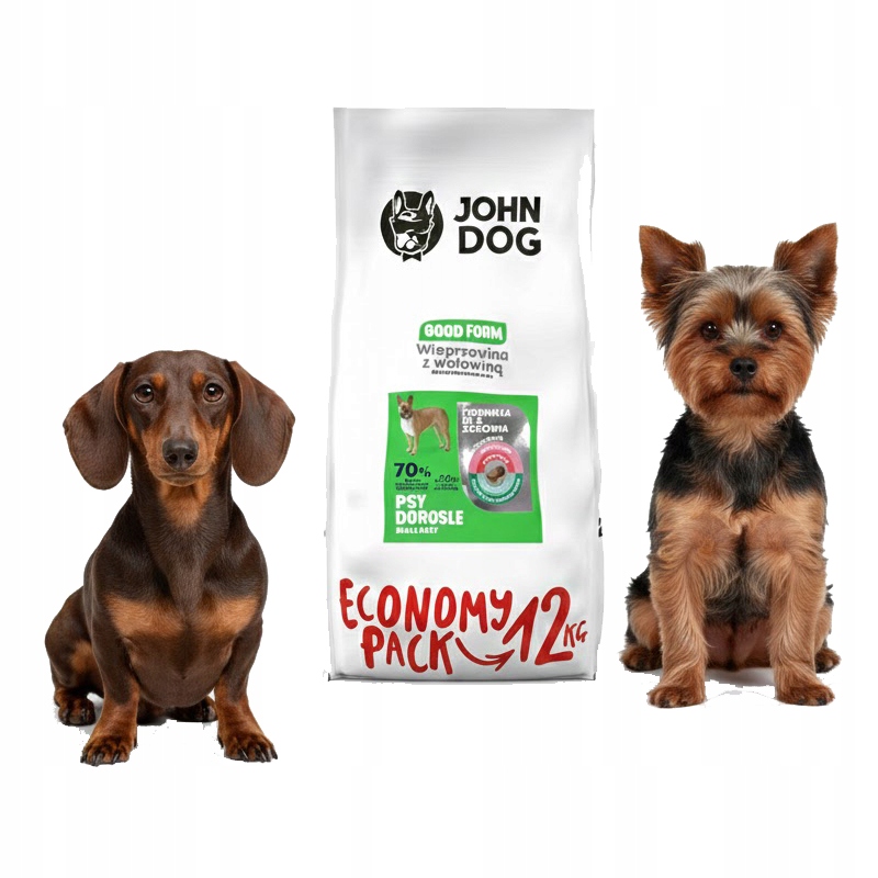 Levně John Dog Vepřové S Hovězím Masem 12 Kg Krmivo Pro Malá Plemena Bez Lepku