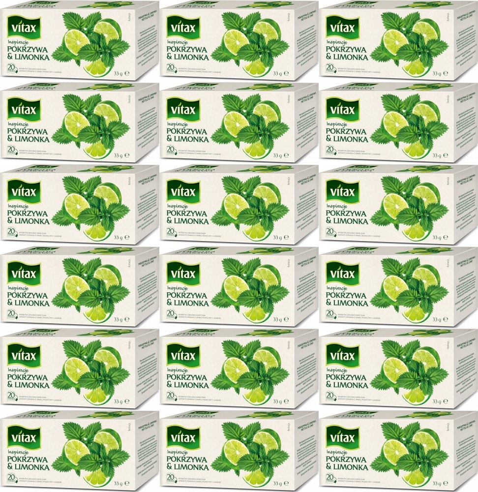 Vitax Herbata pokrzywa limonka 20 szt torebki x18