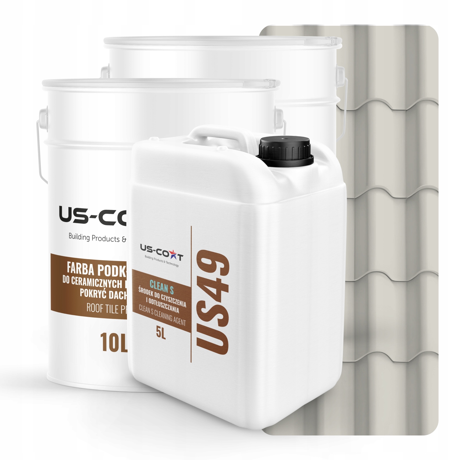 Farba Na Keramické Strešné Krytiny Sada Biela Sivá RAL9002 74m2 Lesk