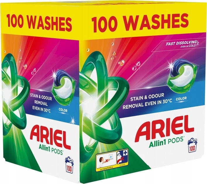Levně Kapsle na praní pro barvu Ariel All-in-1 Pods 100 praní 100 ks