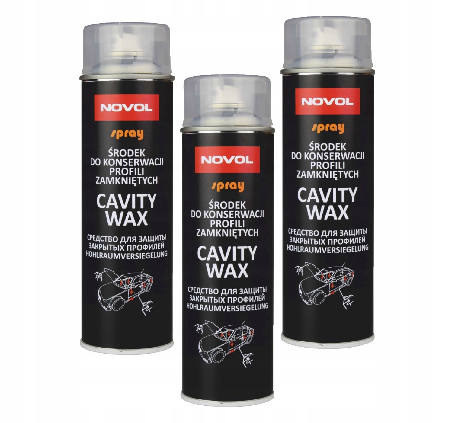 3x Novol Cavity Wax Środek Do Profili Zamkniętych