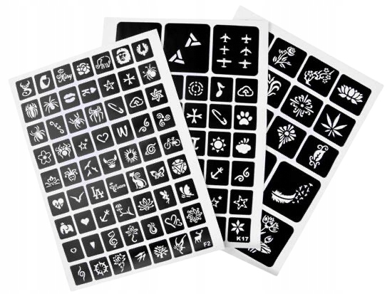 DUŻY ZESTAW DO ROBIENIA TATUAŻY SZABLONY TATUAŻE BROKATOWE ZMYWALNE BROKATY EAN (GTIN) 5905476103345