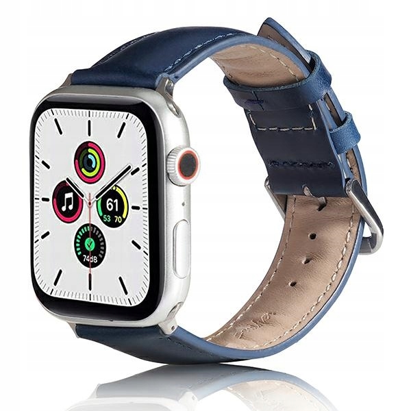 Skórzany pasek do Apple Watch 38/40/41mm w kolorze niebieskim