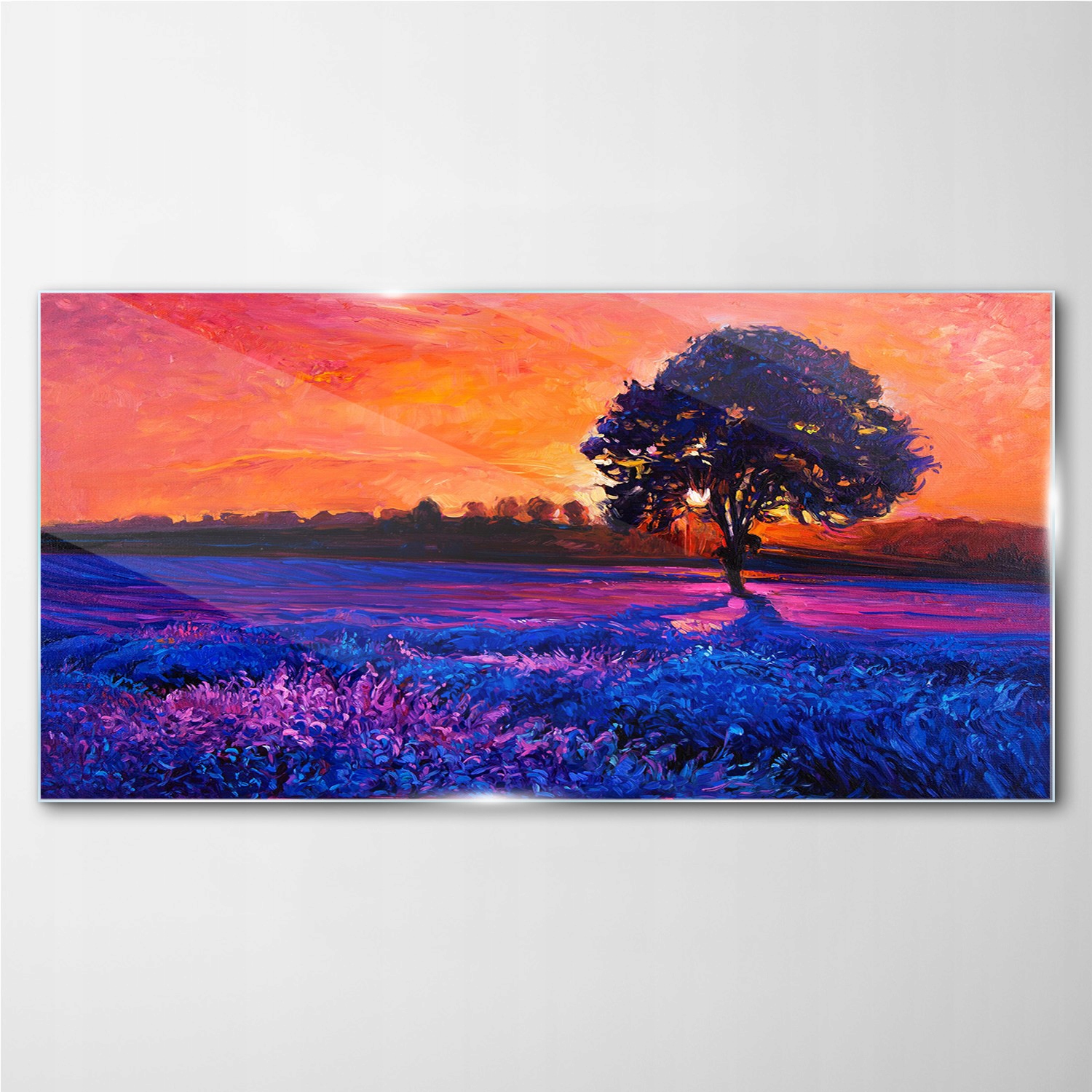 

Foto-obraz szklany Kwiaty zachód słońca 140x70 cm