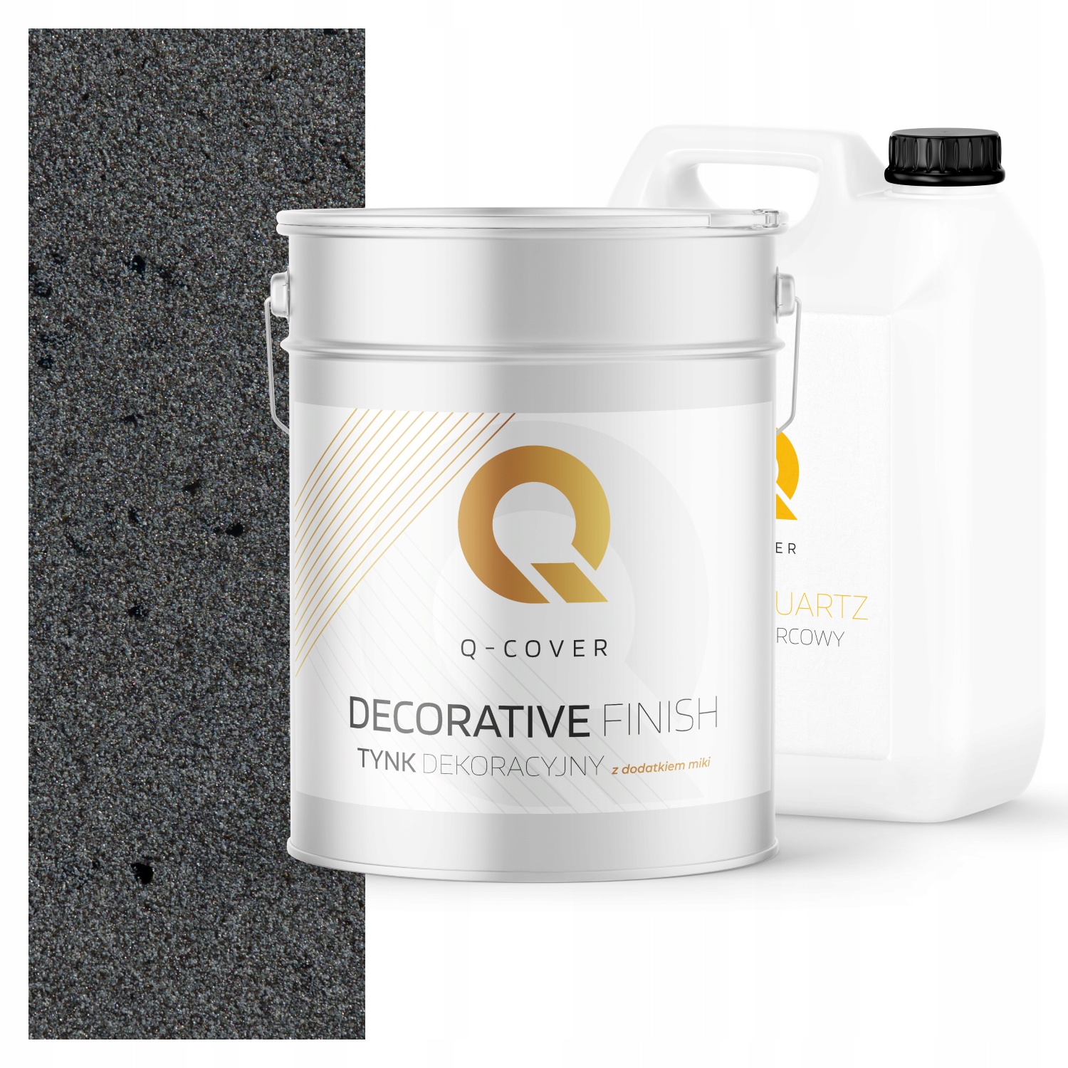 Dekorativní Omítka Sada Na 3,5 m2 Tmavě Šedá S Černou Mikou Půda D913