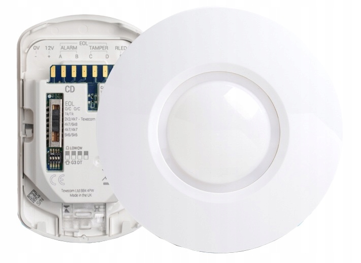 Duálny stropný detektor Pir Mw, Grade 2 Capture-cd Texecom