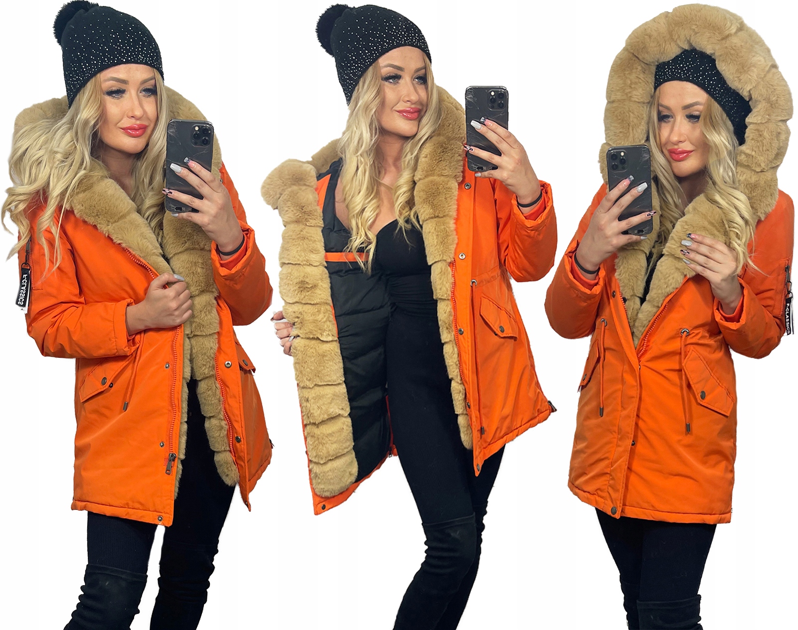 

Ocieplana Parka Z Kołnierzem Na Misiu Kurtka L