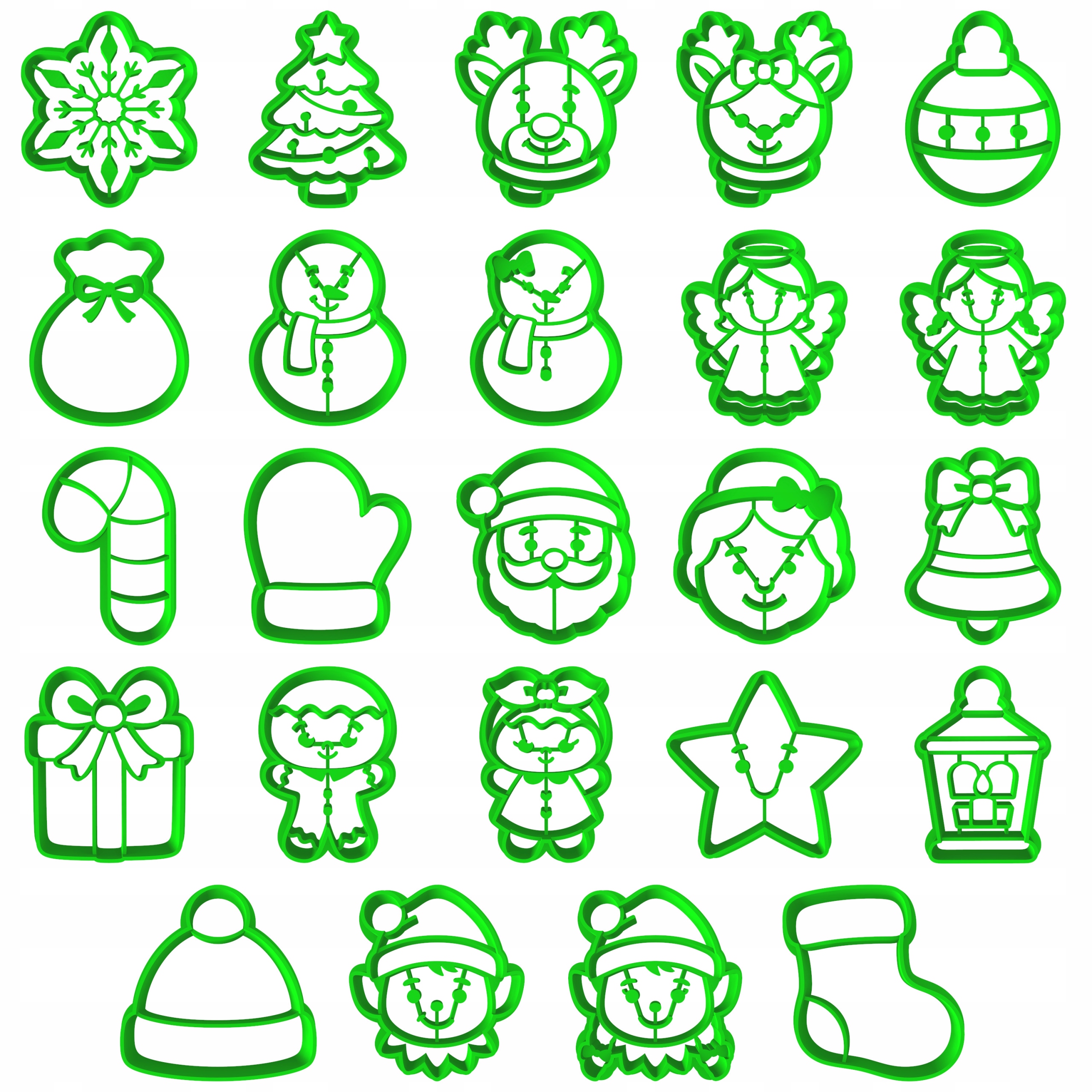 24 x Formičky Na Sváteční Cukroví Vánoční Kalendář Adventní Set 24ks 4cm