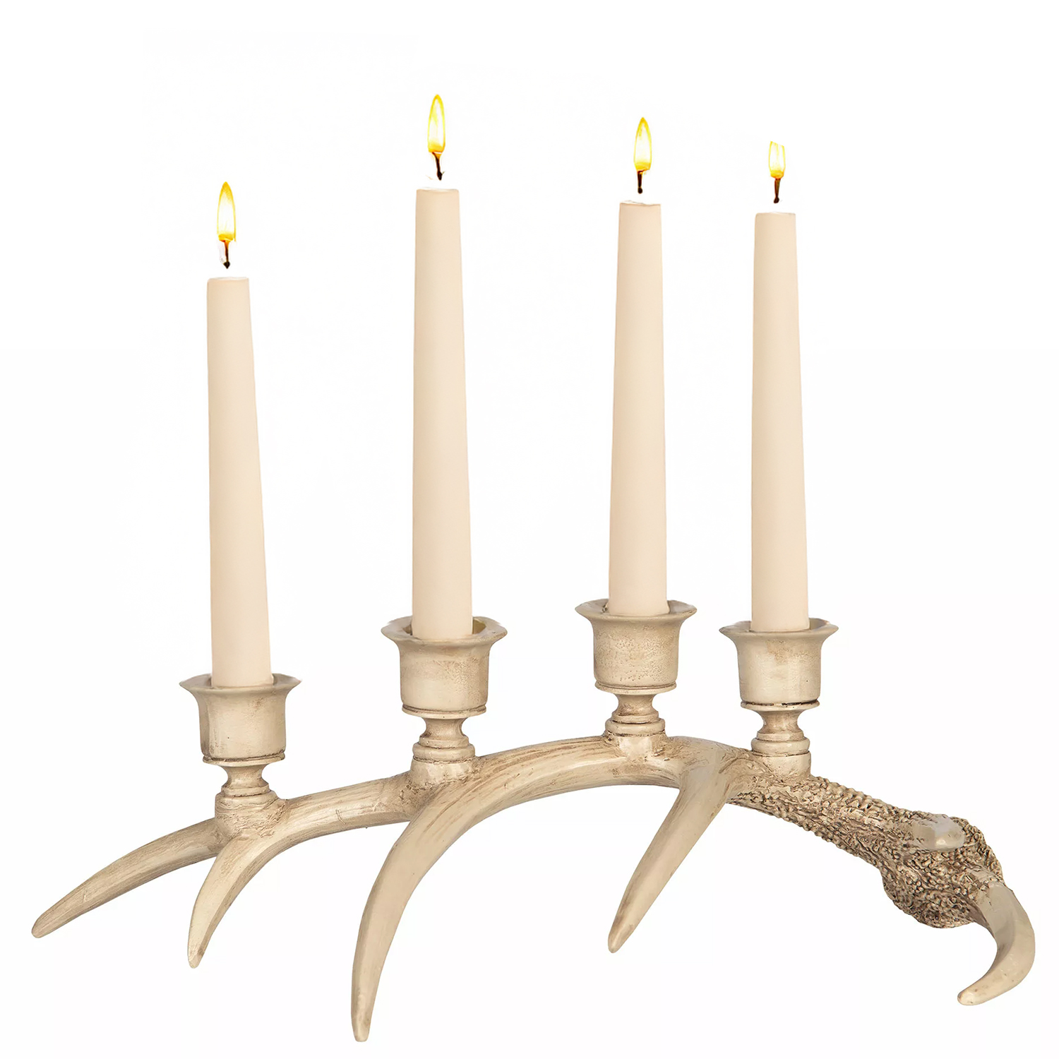 Vánoční Svícen Kandelabr Béžový sobí roh jako dárek Vánoce 38 Cm