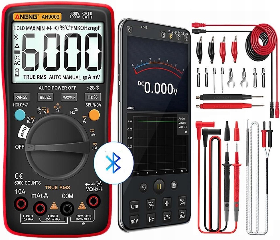 Digitální multimetr pro měření napětí, proudu a odporu Aneng AN9002 Pro