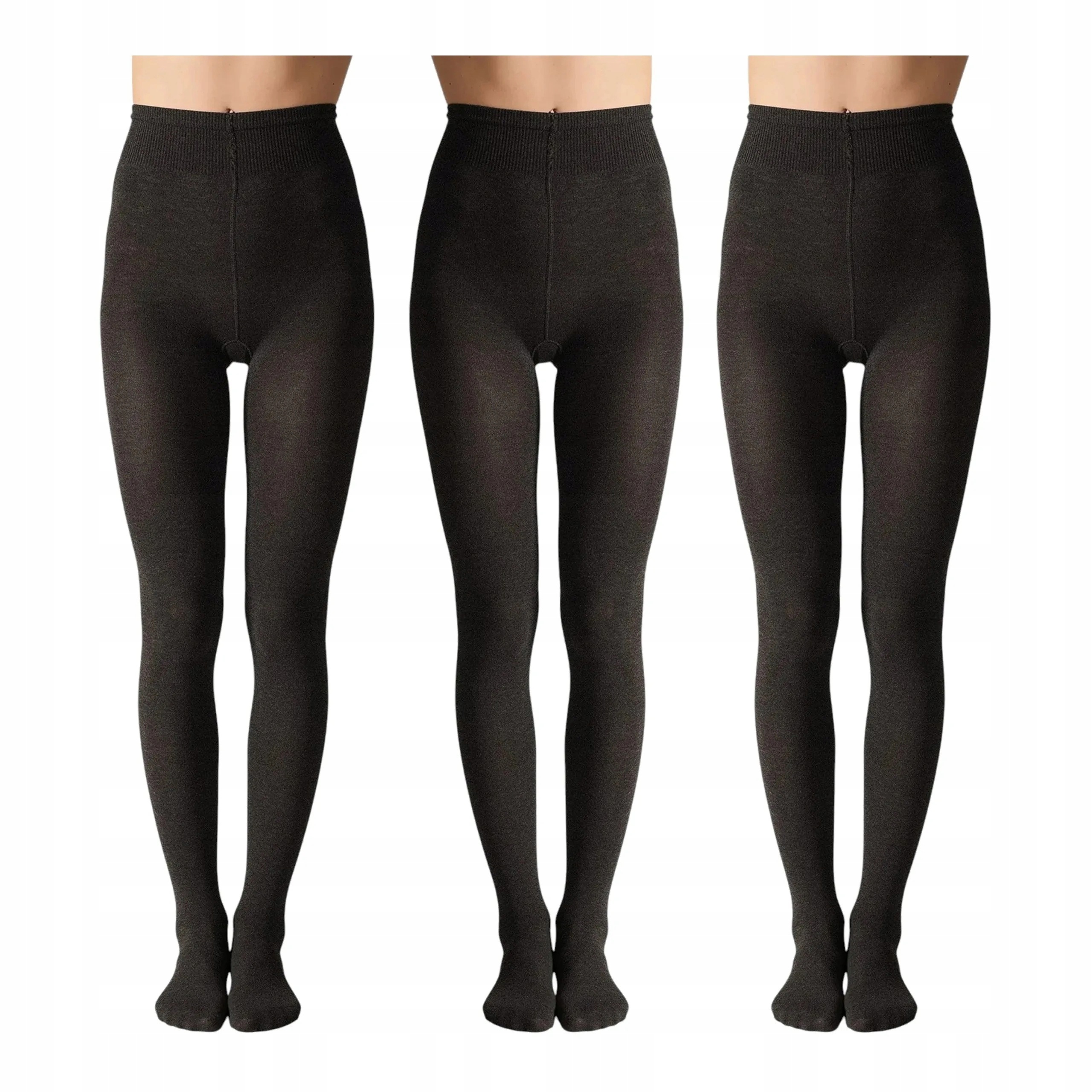 Punčocháče 110 den bavlněné s teplou vlnou černé Legs 3 páry 2-S