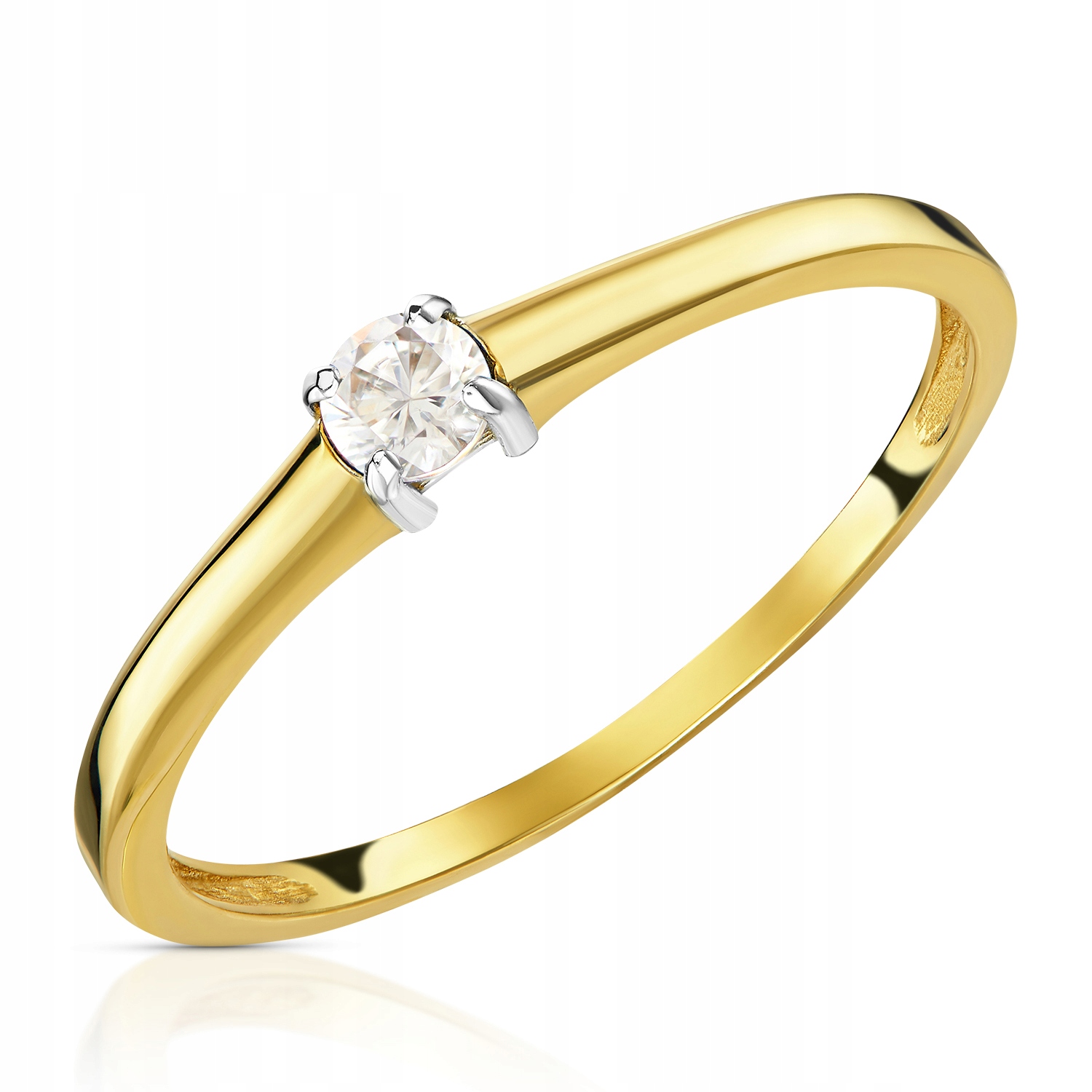 

Złoty Pierścionek Zaręczynowy 585 14K Cyrkonia r20