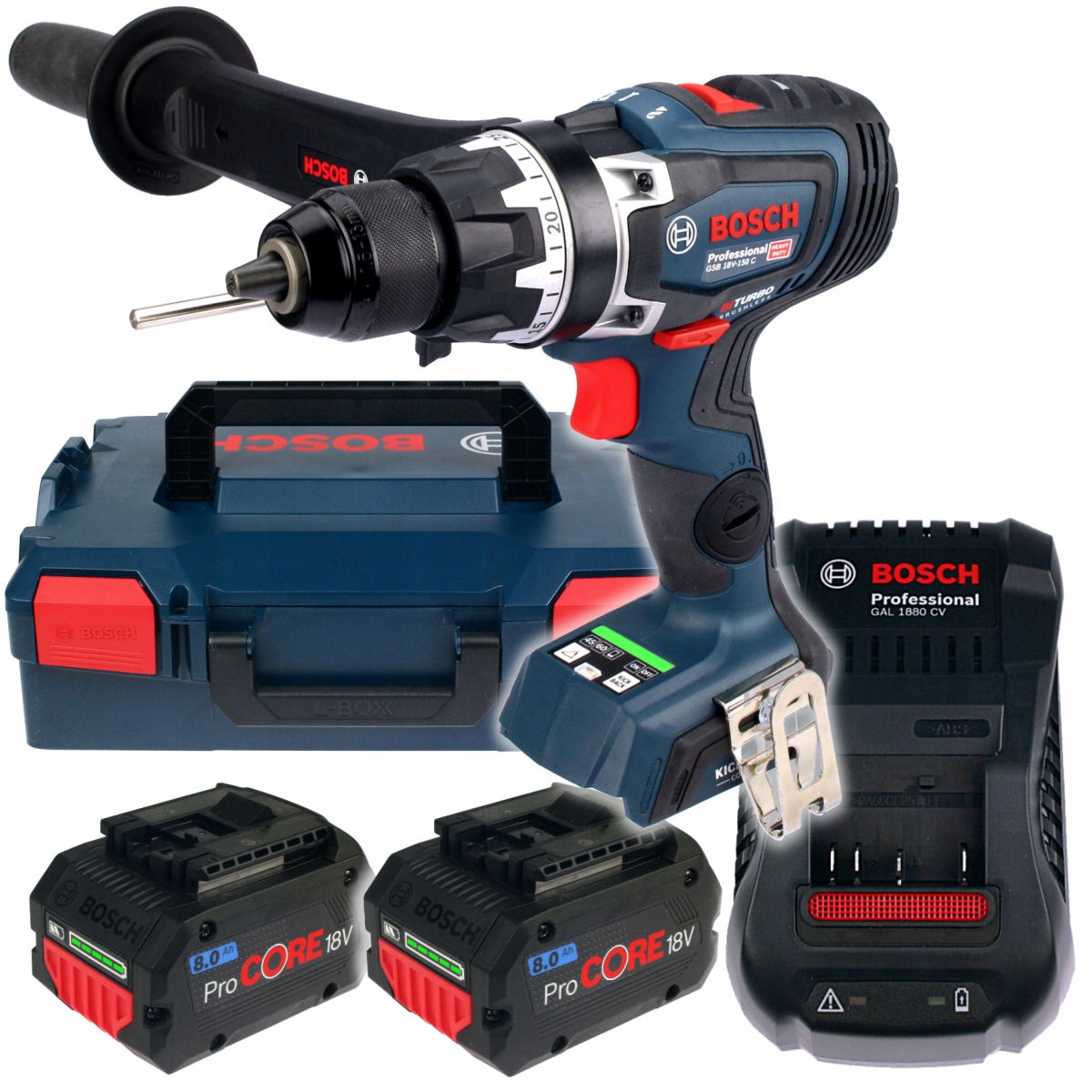 

Wkrętarka Gsb 18V-150 C Bosch 2x8,0Ah LiION L-boxx
