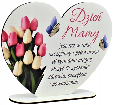 

Dla Mamy Stojak Serce Życzenia zawieszka