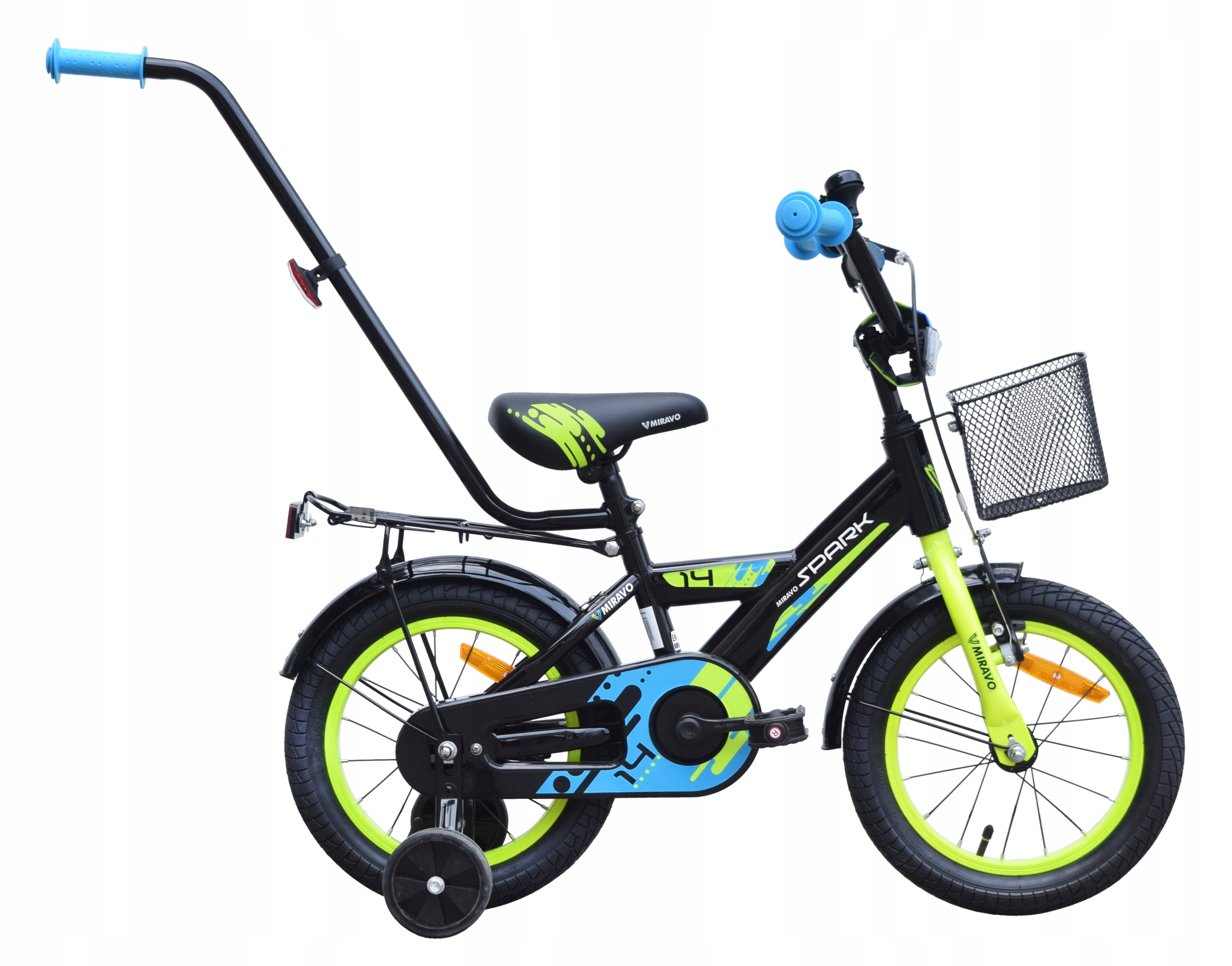 Rowerek Dziecięcy 14 Cali Miravo Rower Dla Chłopca Koszyk Prowadnik
