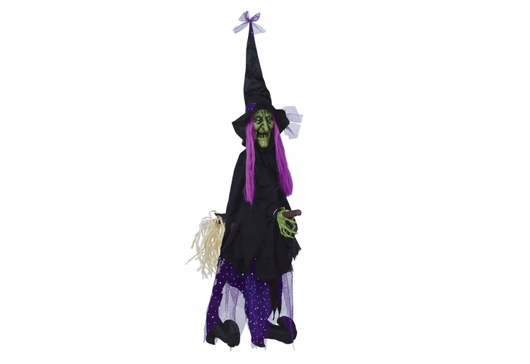 Čarodějnice Na Koštěti Dekorace 75 CM Halloween Halloween Halloweenská Závěsná Věnec