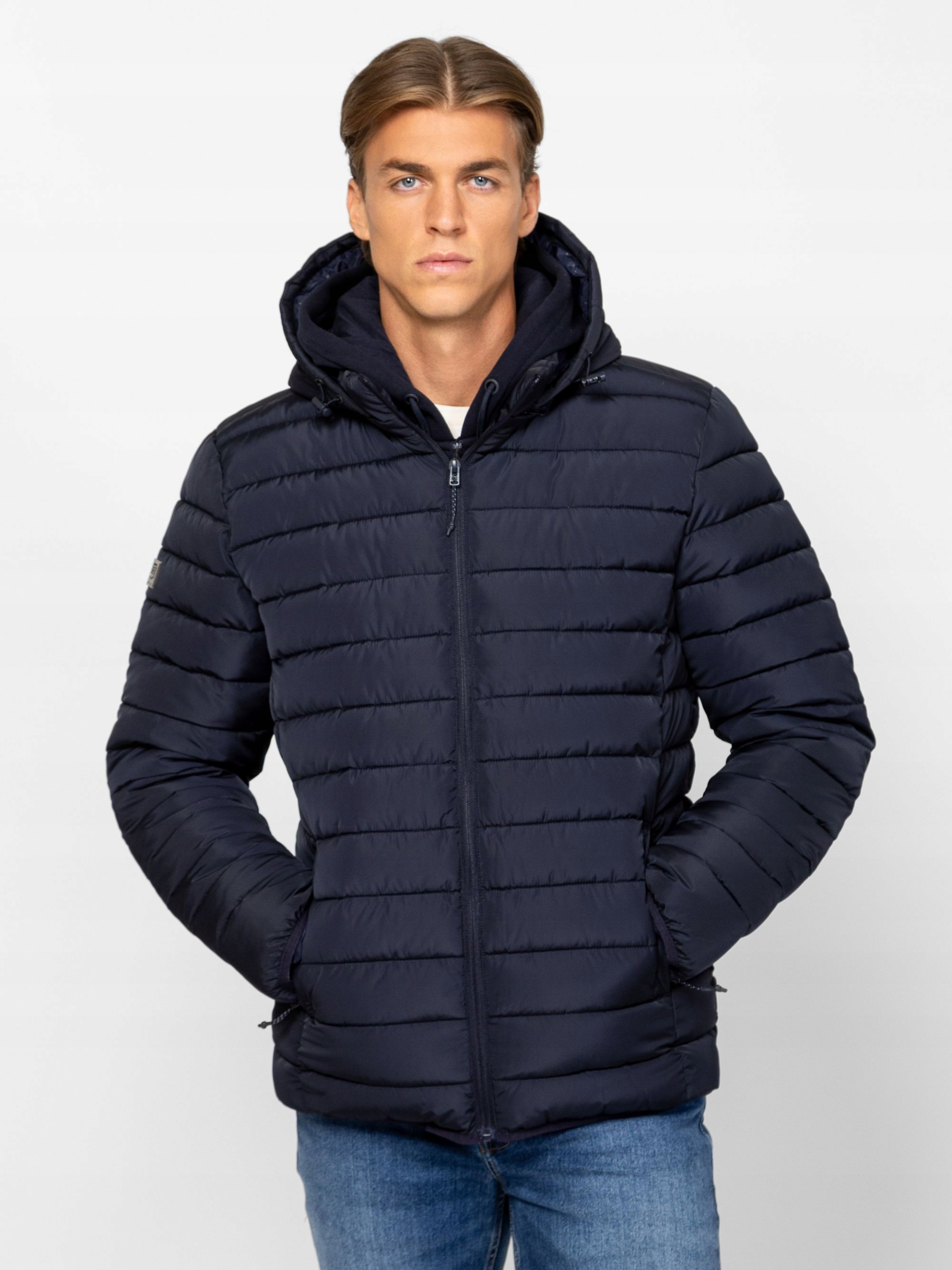 Heavy Tools Pánská Zimní Bunda S Kapucí NACKW25 Navy Tmavě Modrá XXL