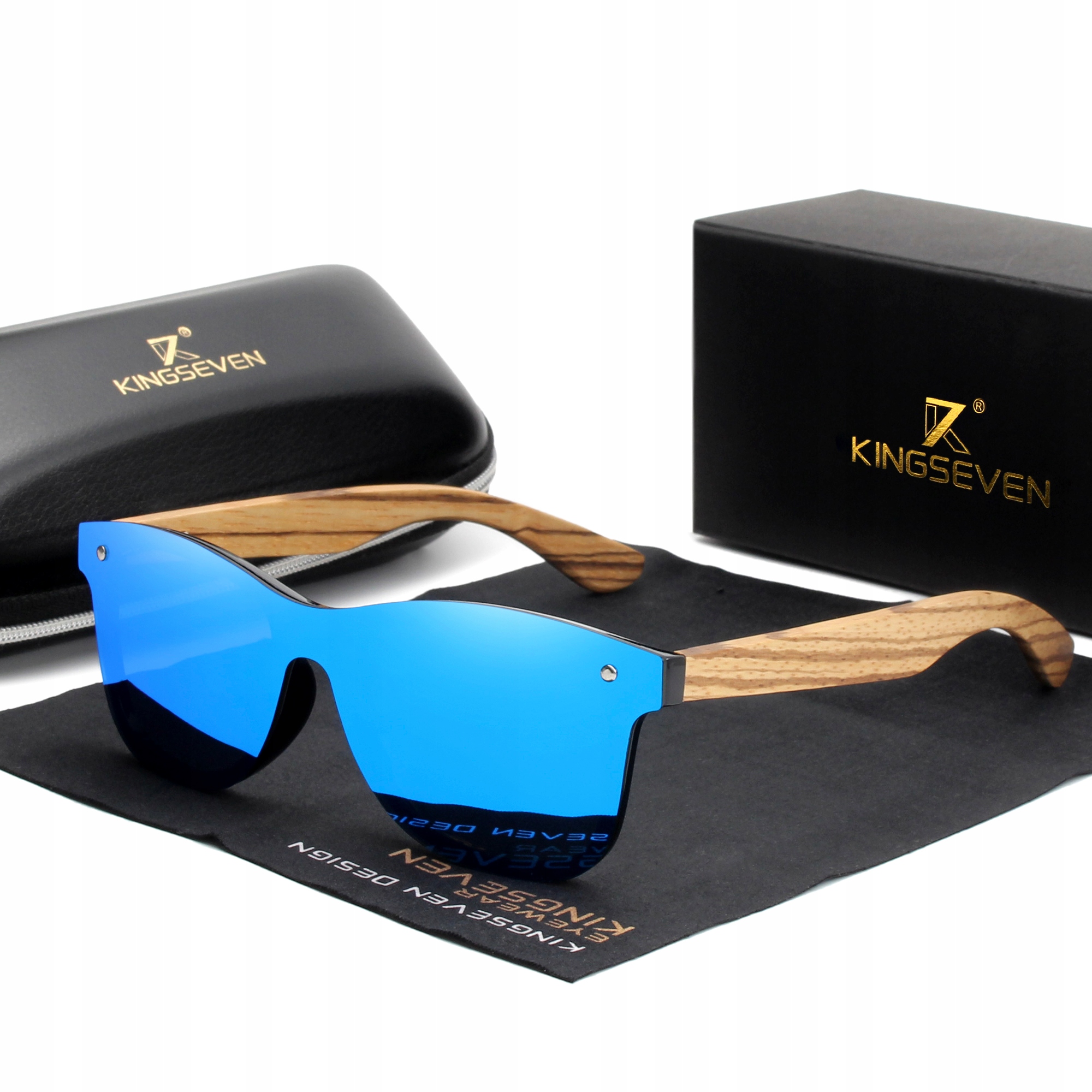 

Okulary przeciwsłoneczne Kingseven UV400 Drewniane