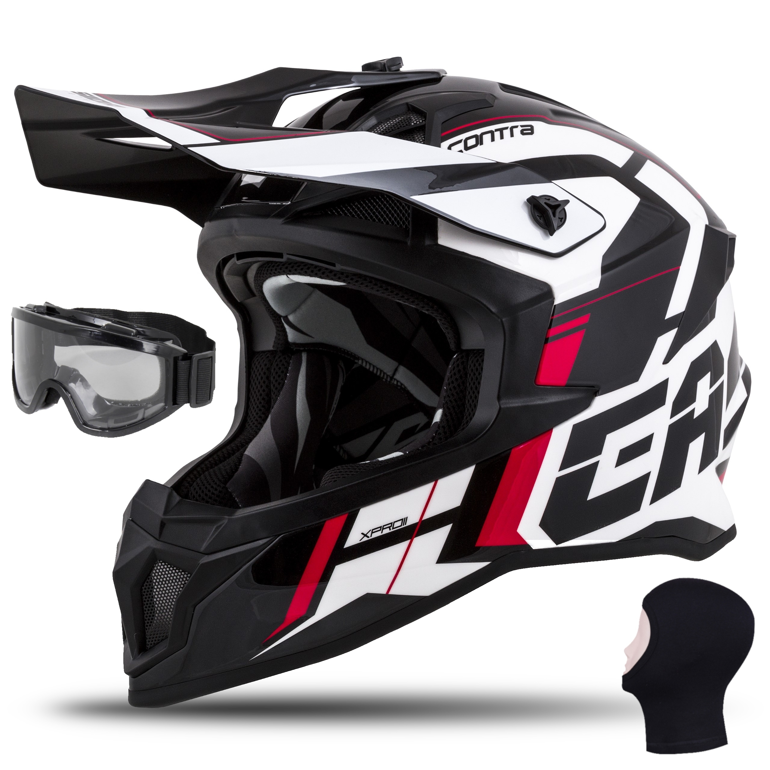 SOS CASSIDA KASK MOTOCYKLOWY CROSS WŁÓKNO SZKLANE