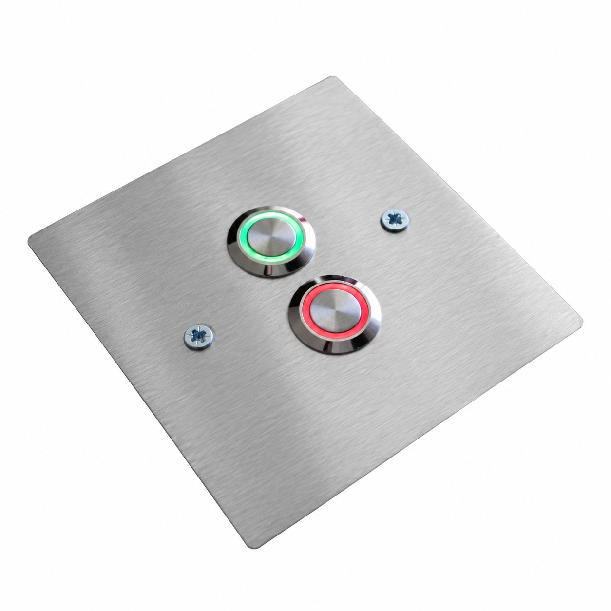 Dvojitý tlačítkový zvonek domofonu Kovový Led 9/12/24/230V 10X10 Inox