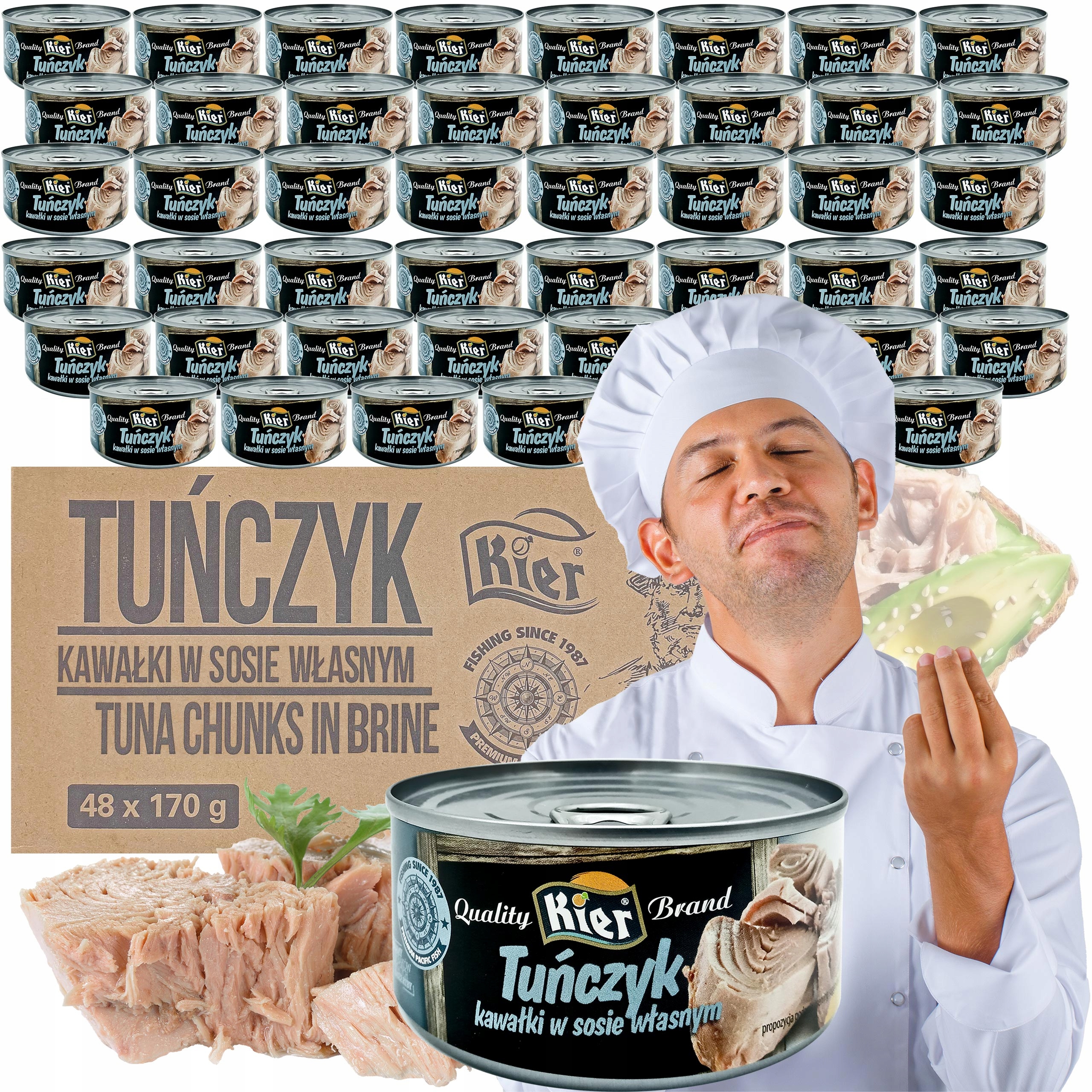 Levně Tuňák Ve Vlastní Omáčce 170gX48 Kier Velké Kousky