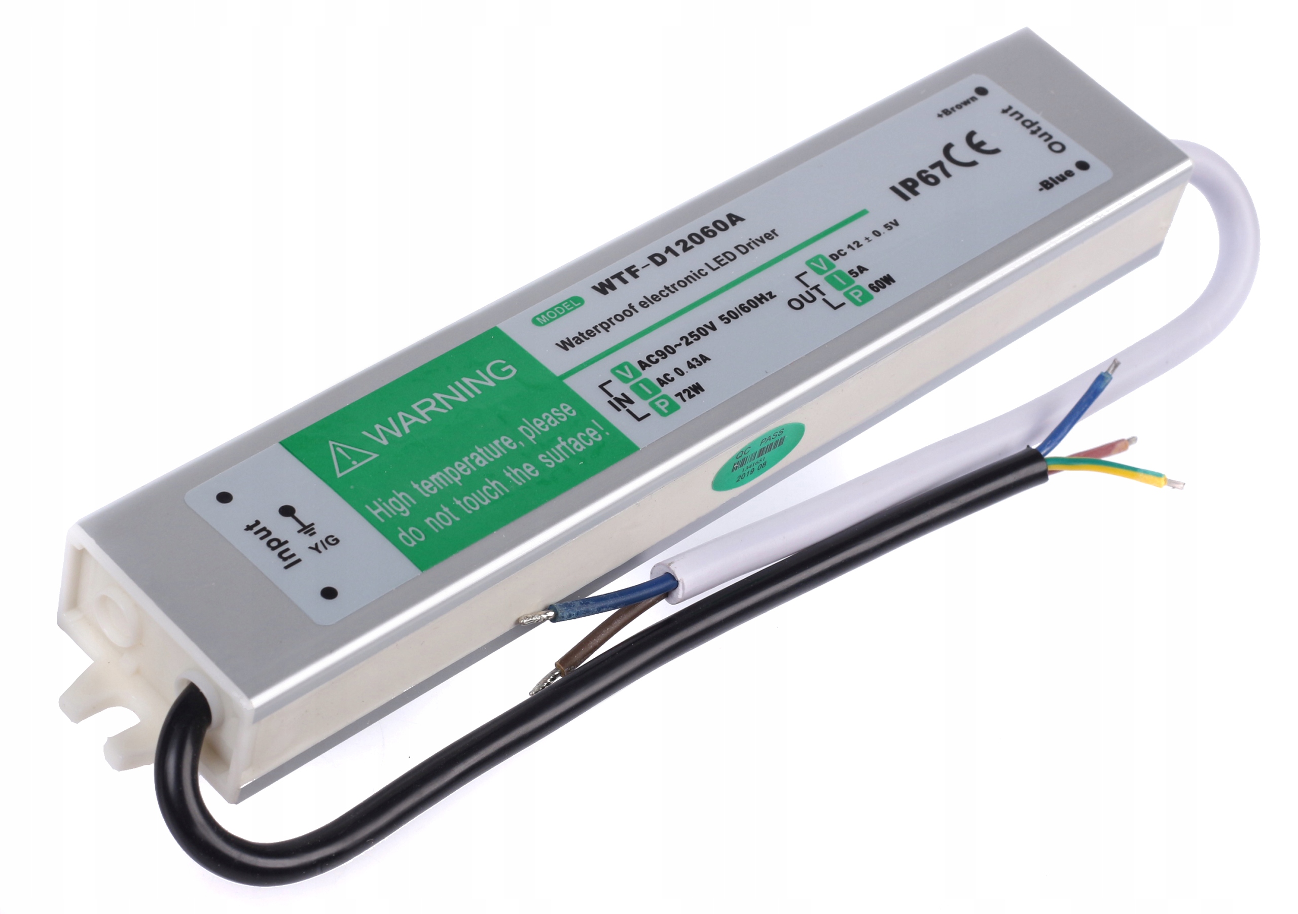 ZASILACZ LED WODOSZCZELNY 24V 60W 2,5A SLIM PRO IP67