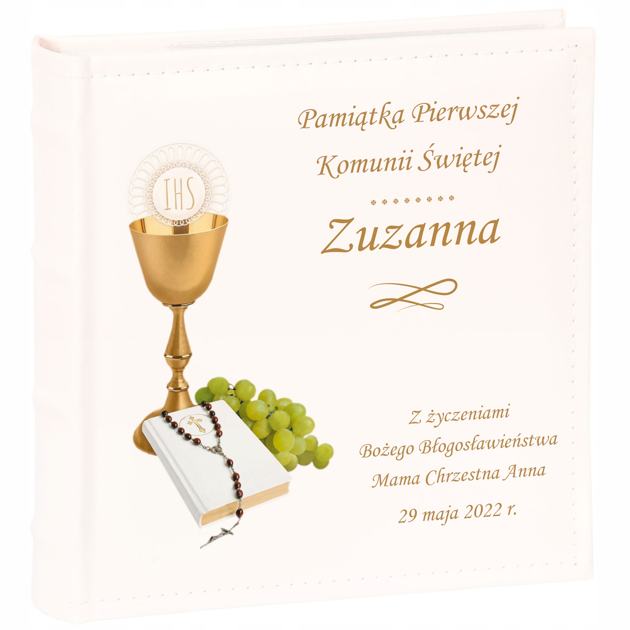 ALBUM NA ZDJĘCIA PIERWSZA KOMUNIA Personalizowany Nadruk Prezent na Komunię