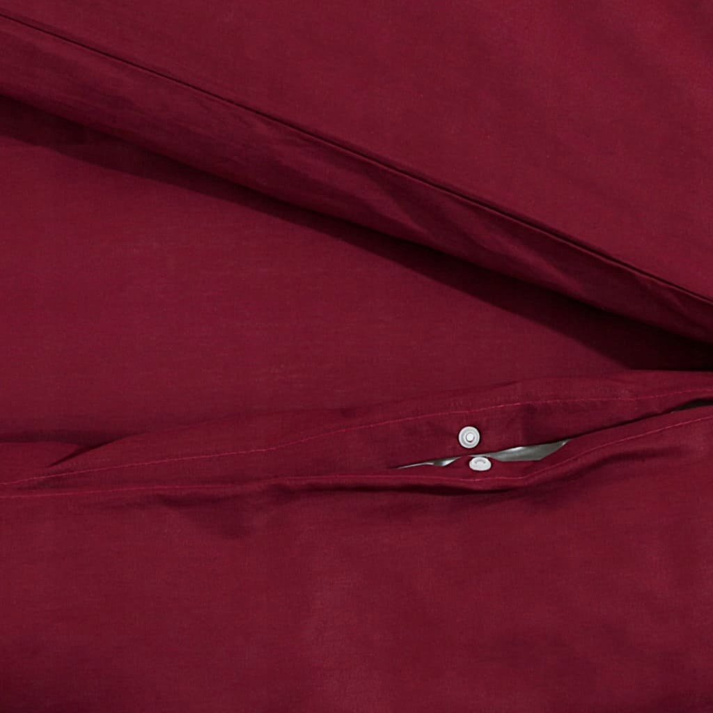 ZESTAW POŚCIELI BORDOWY 140X200CM BAWEŁNA Materiał bawełna