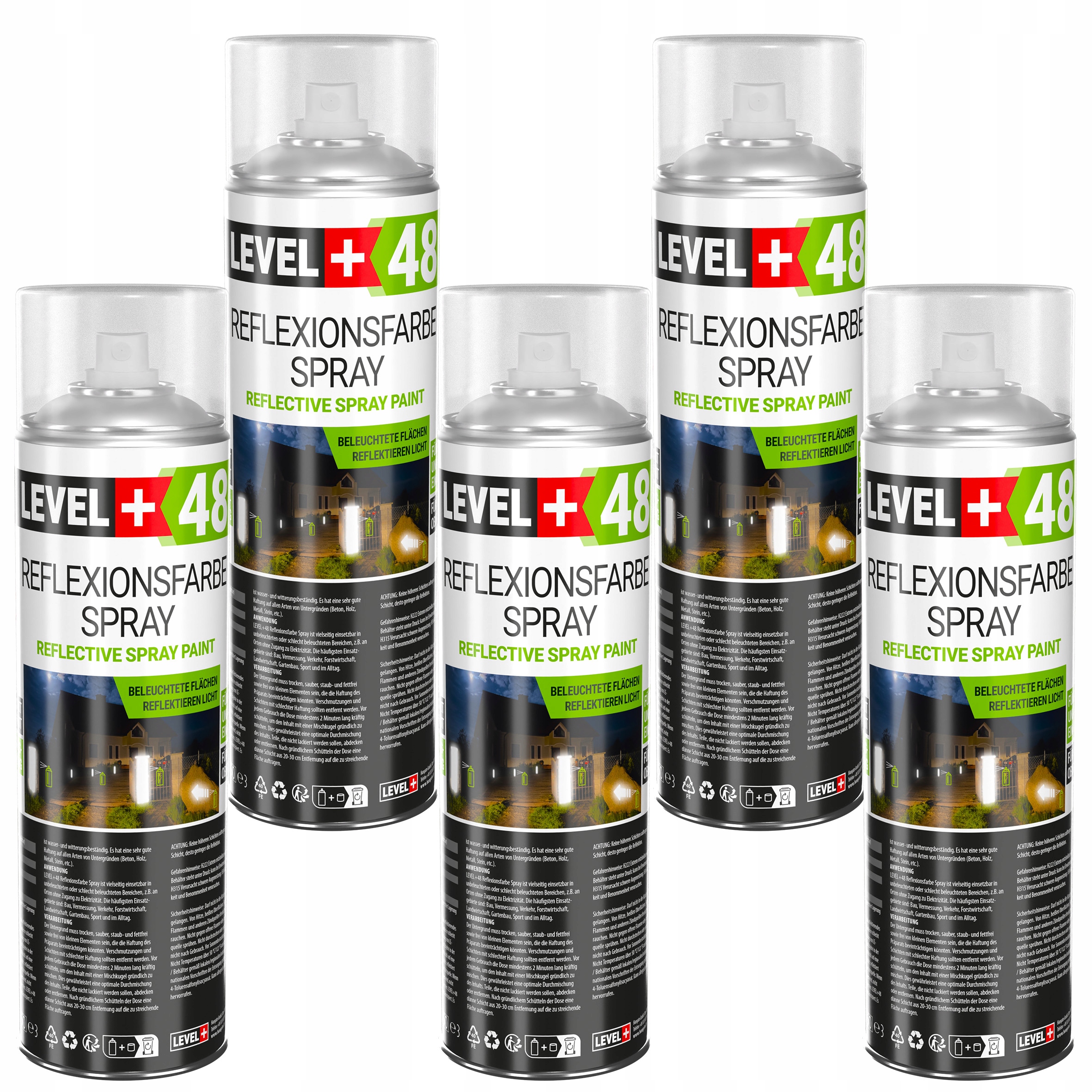 Reflexní Barva 5 ks. barva , která v noci odráží světlo. Reflexní barva 500 ml.