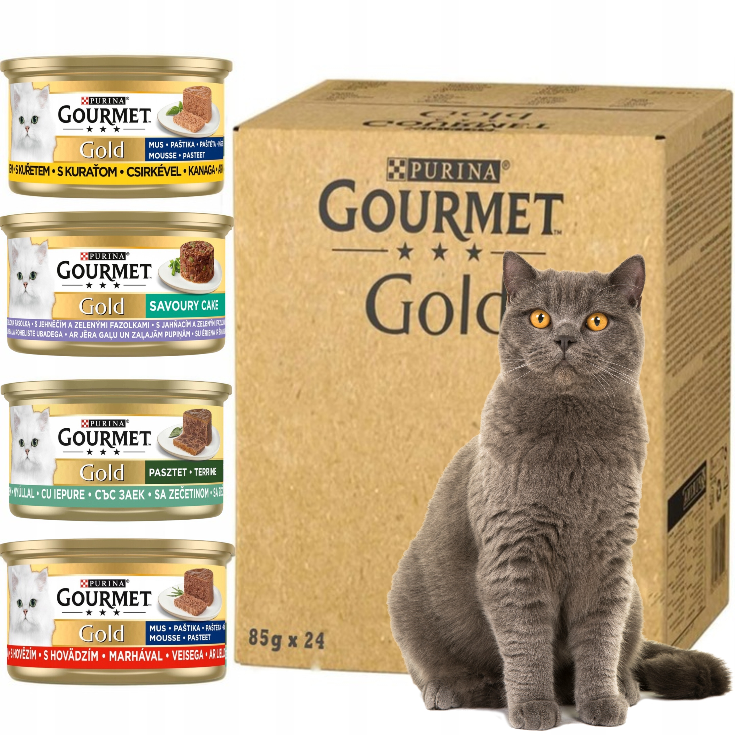 Levně Purina Gourmet Gold Mokré krmivo pro kočky Mix chutí 85 g x 24 kusů