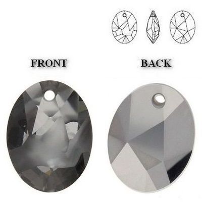 6911 MM 26 Swarovski Kaputt Oval Silver Night Sini