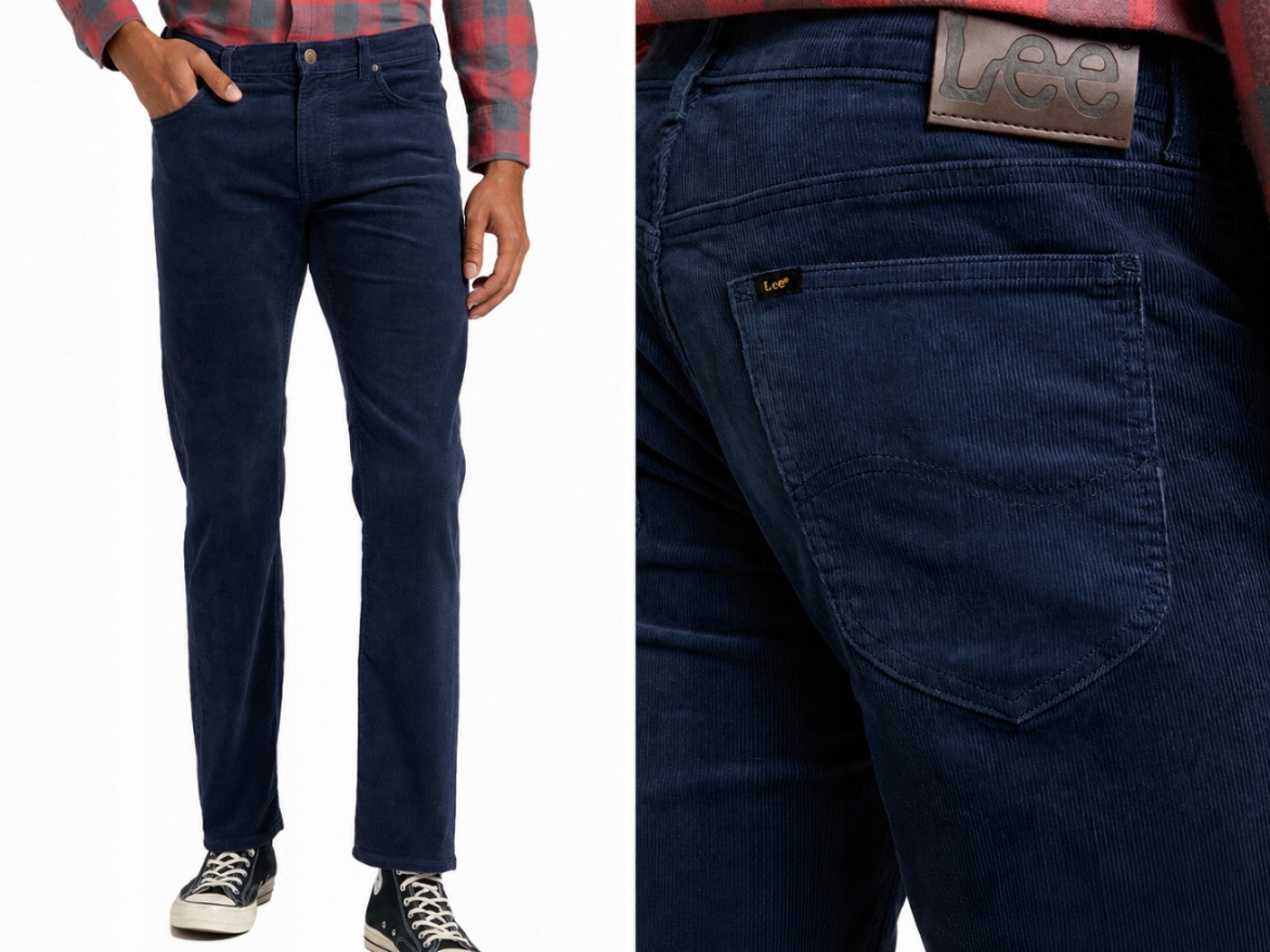 Lee Daren pánské jednoduché džínové kalhoty Zip Fly Rivet Navy w38 l32