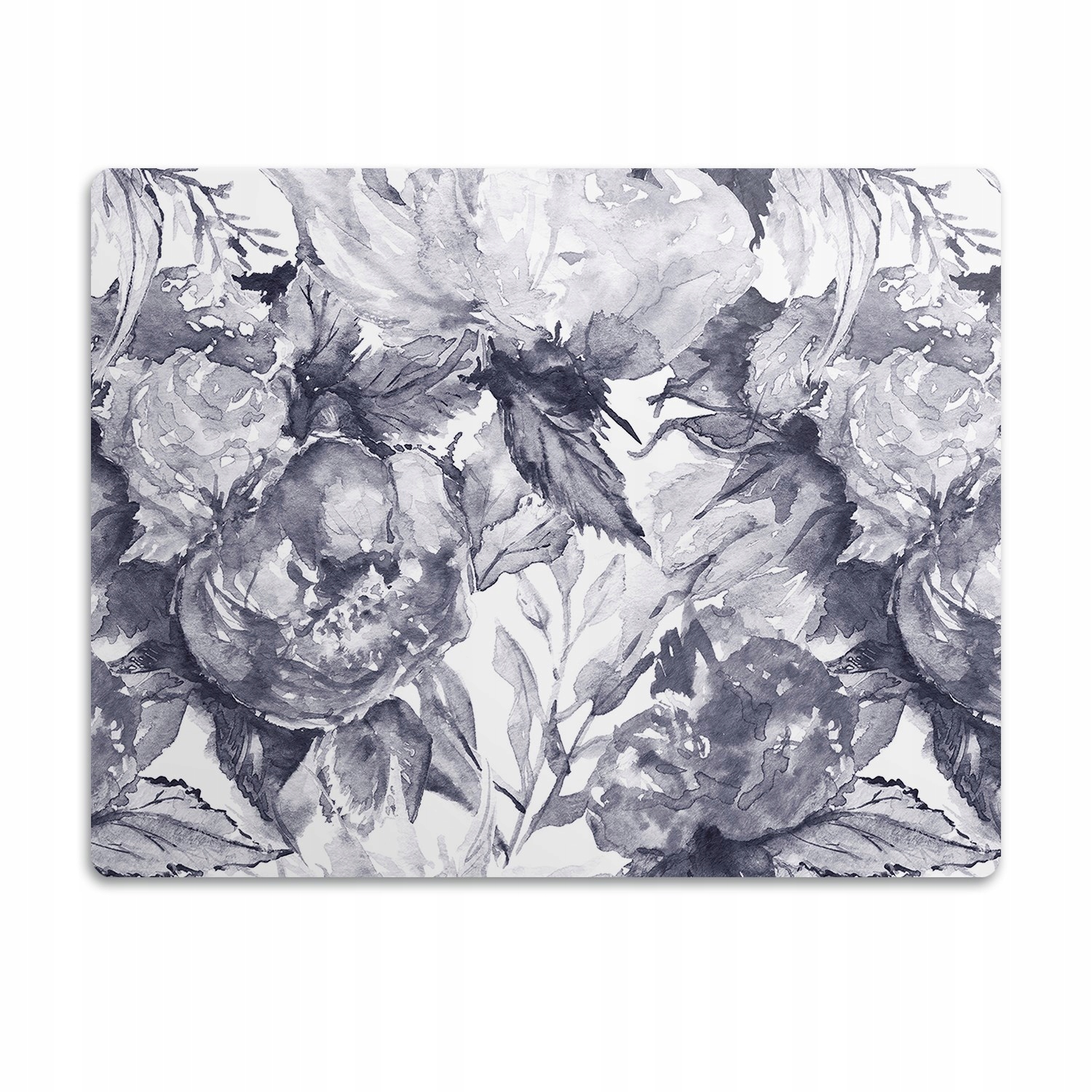 Levně Voděodolná podložka pod misku Šedé květy 60x40 cm