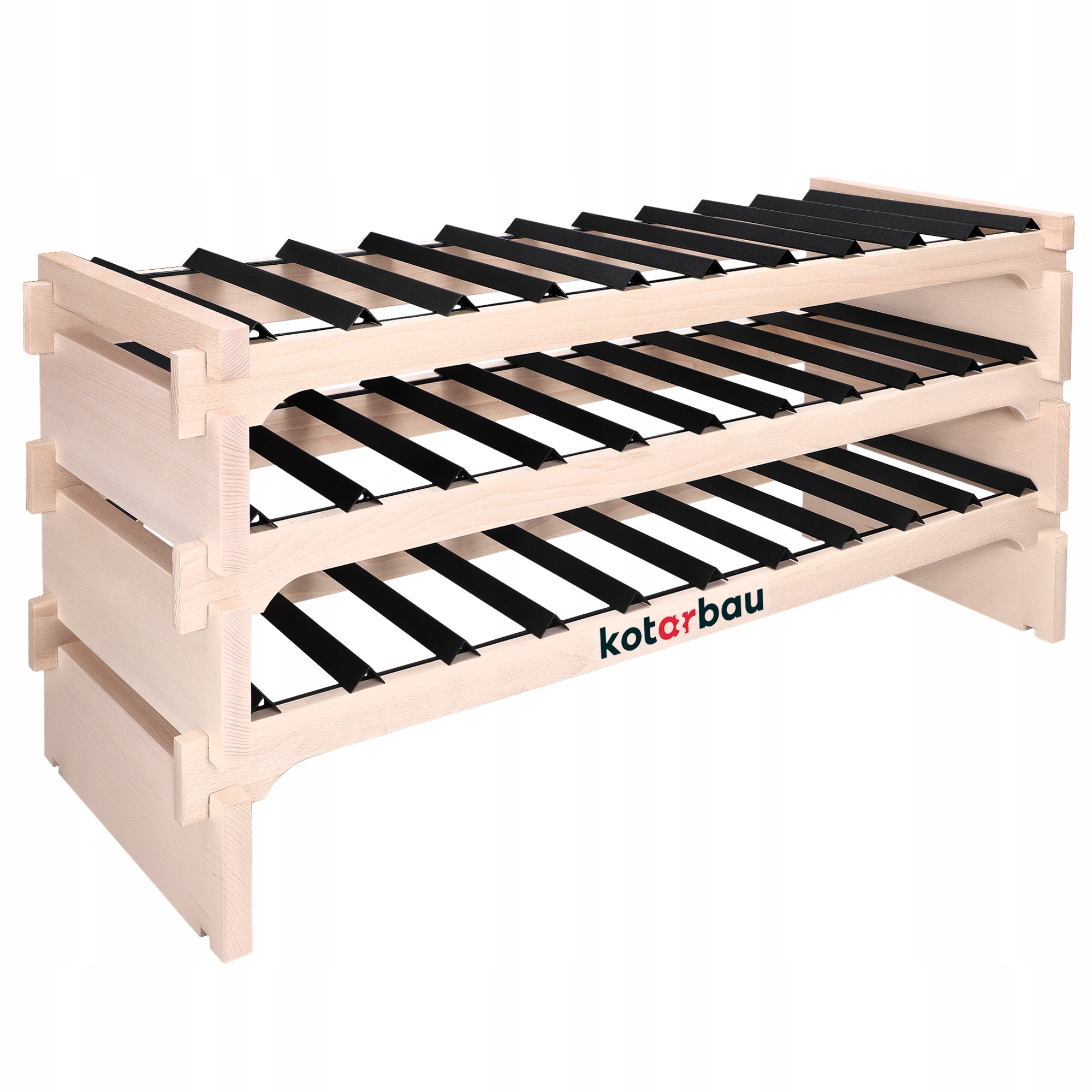 STOJAK WINO MODUŁOWY REGAŁ DREWNO METAL 30 BUTELEK