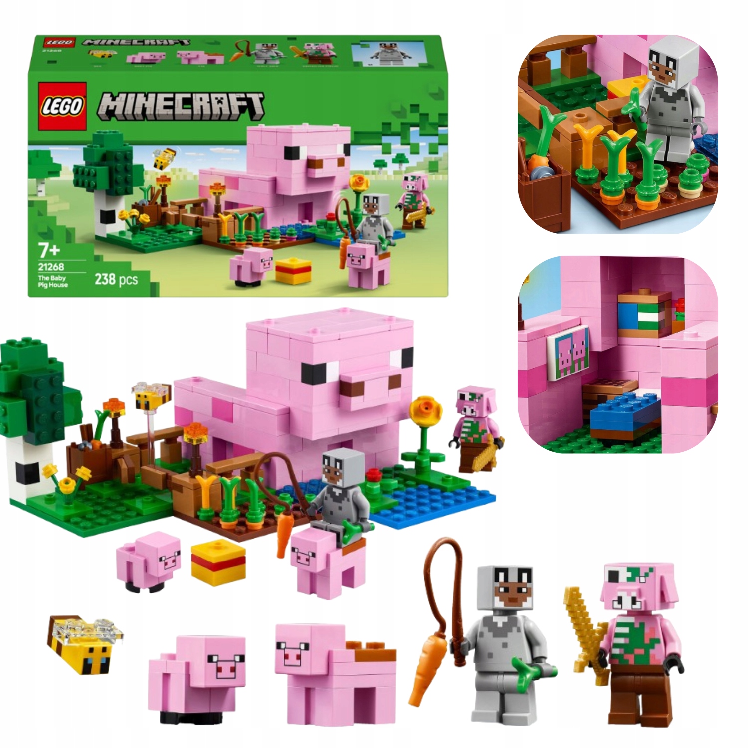 Zestaw Lego Minecraft Figurki Dom Prosiaczka Klocki Dla Dziecka 21268