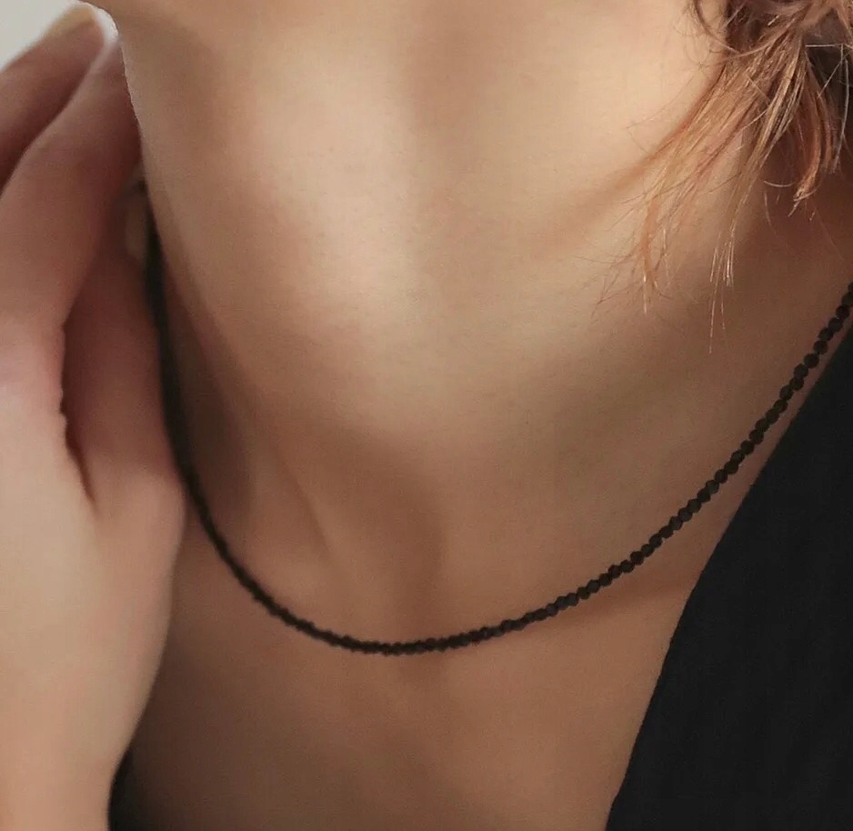 Naszyjnik czarny choker kamień Turmalin srebro 925 Rodzaj Rękodzieło Wyrób jubilerski