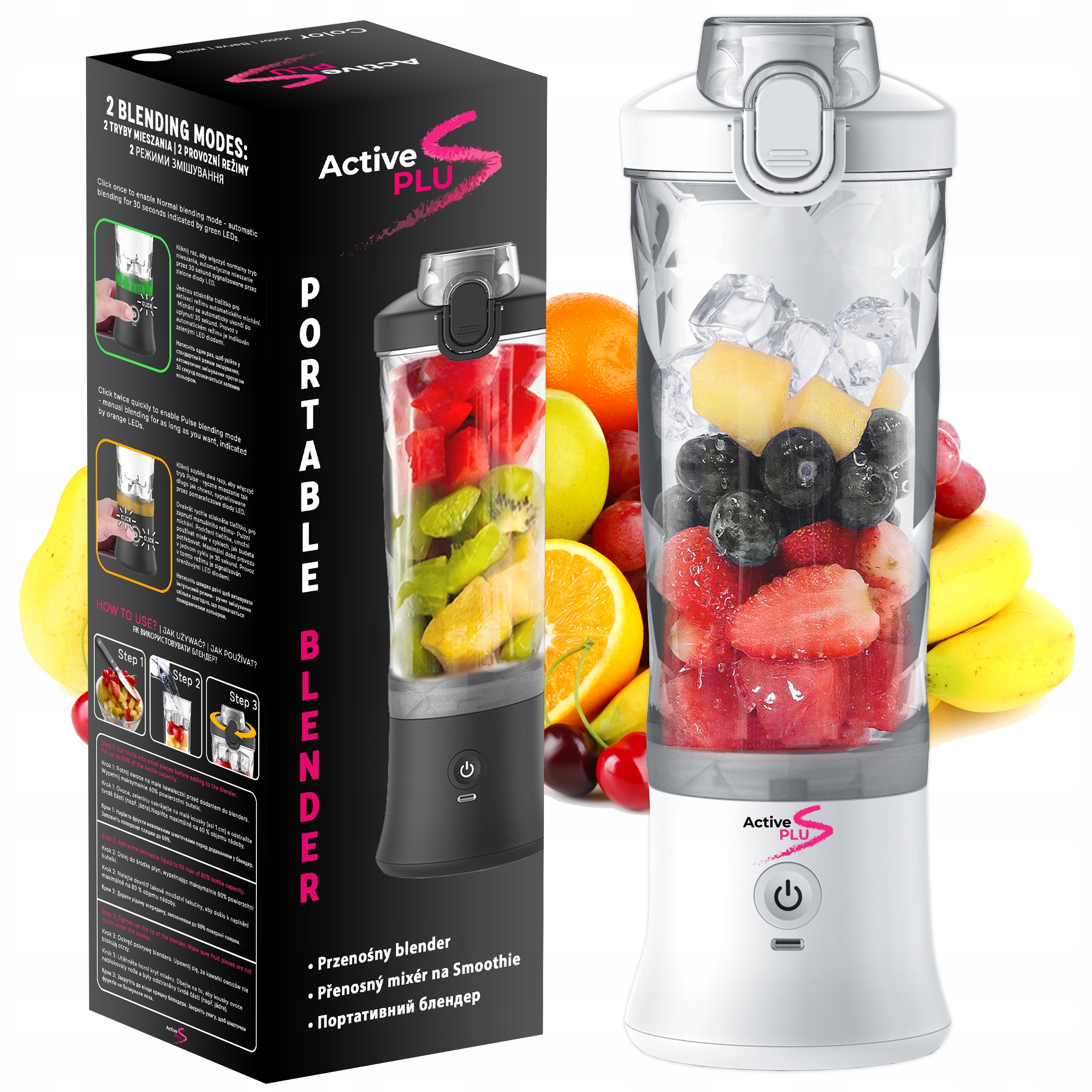 BEZPRZEWODOWY PRZENOŚNY BLENDER TURYSTYCZNY 600ML