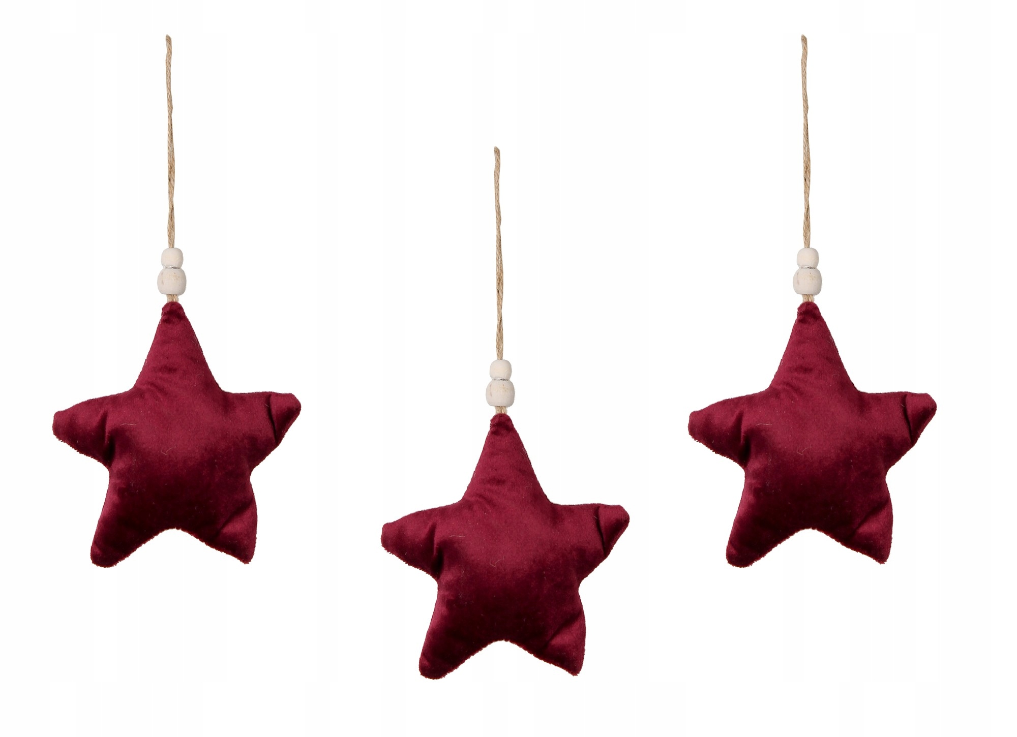 

Zawieszki Pluszowe Bordowe Gwiazdki Komplet 3SZT.