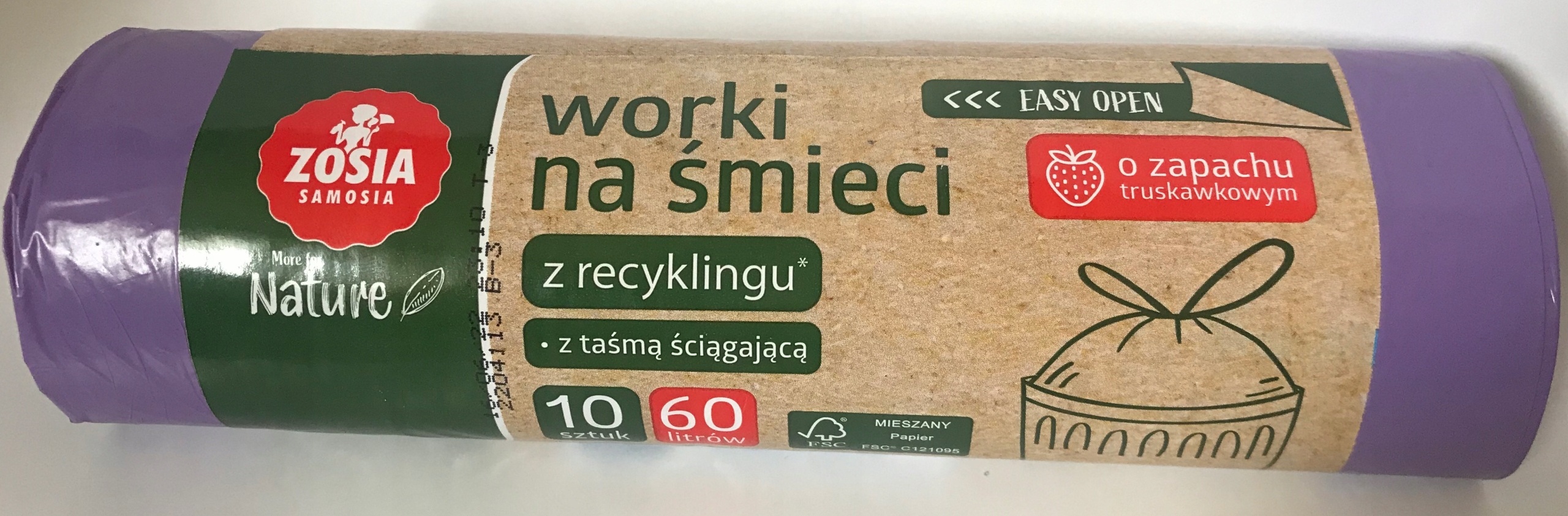

Worki na śmieci z taśmą zapachowe 60 litrów 10szt.