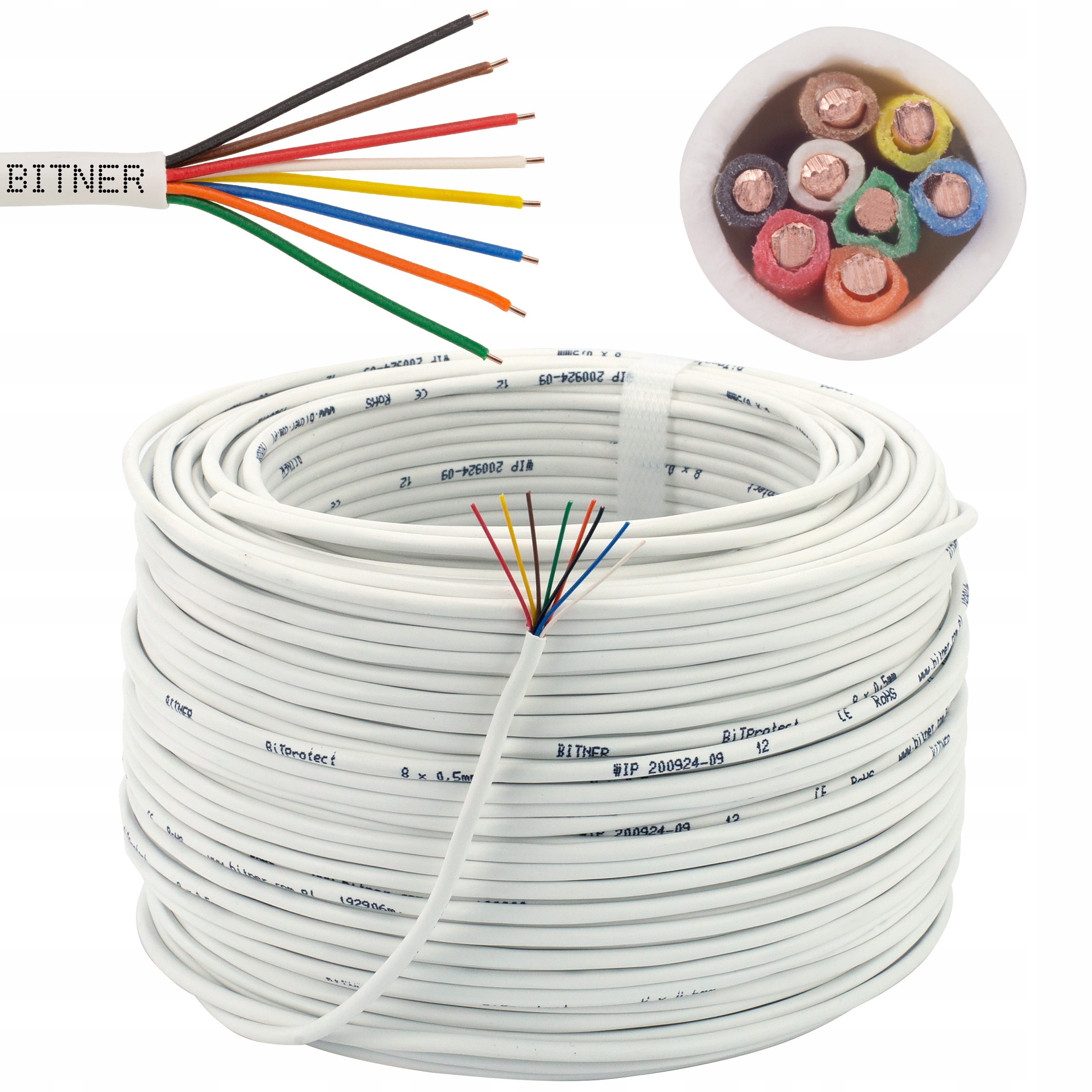 Bitner Przewód kabel alarm domofon Ytdy 8x0,5 500m
