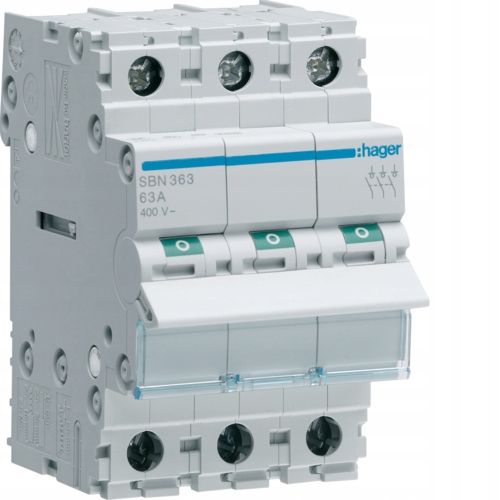 3-PÓLOVÝ Izolačný Odpojovač 63A Elektrický E+1SBN363