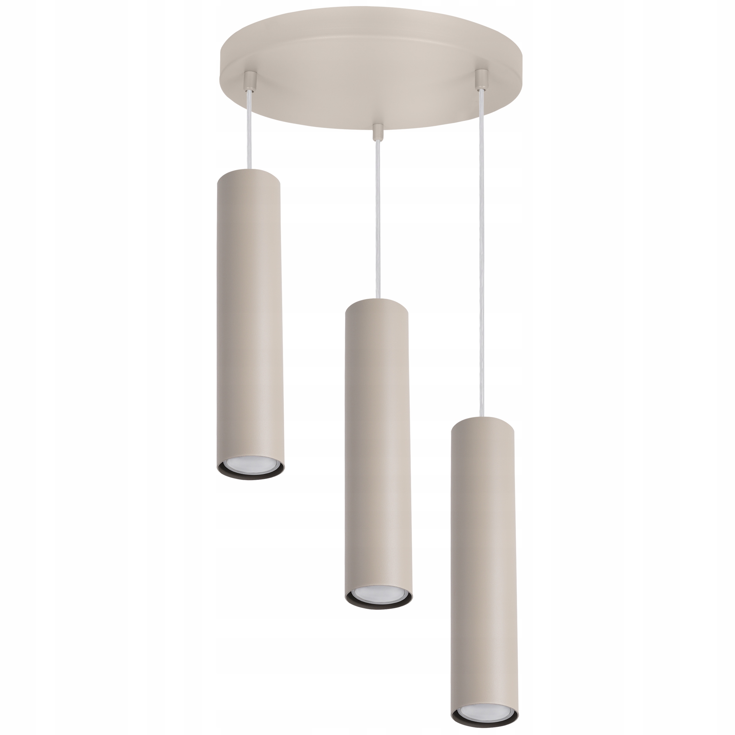 Závěsná Stropní Lustrová Lampa Tuba Béžová Trojitá Do Kuchyně Nad Ostrov