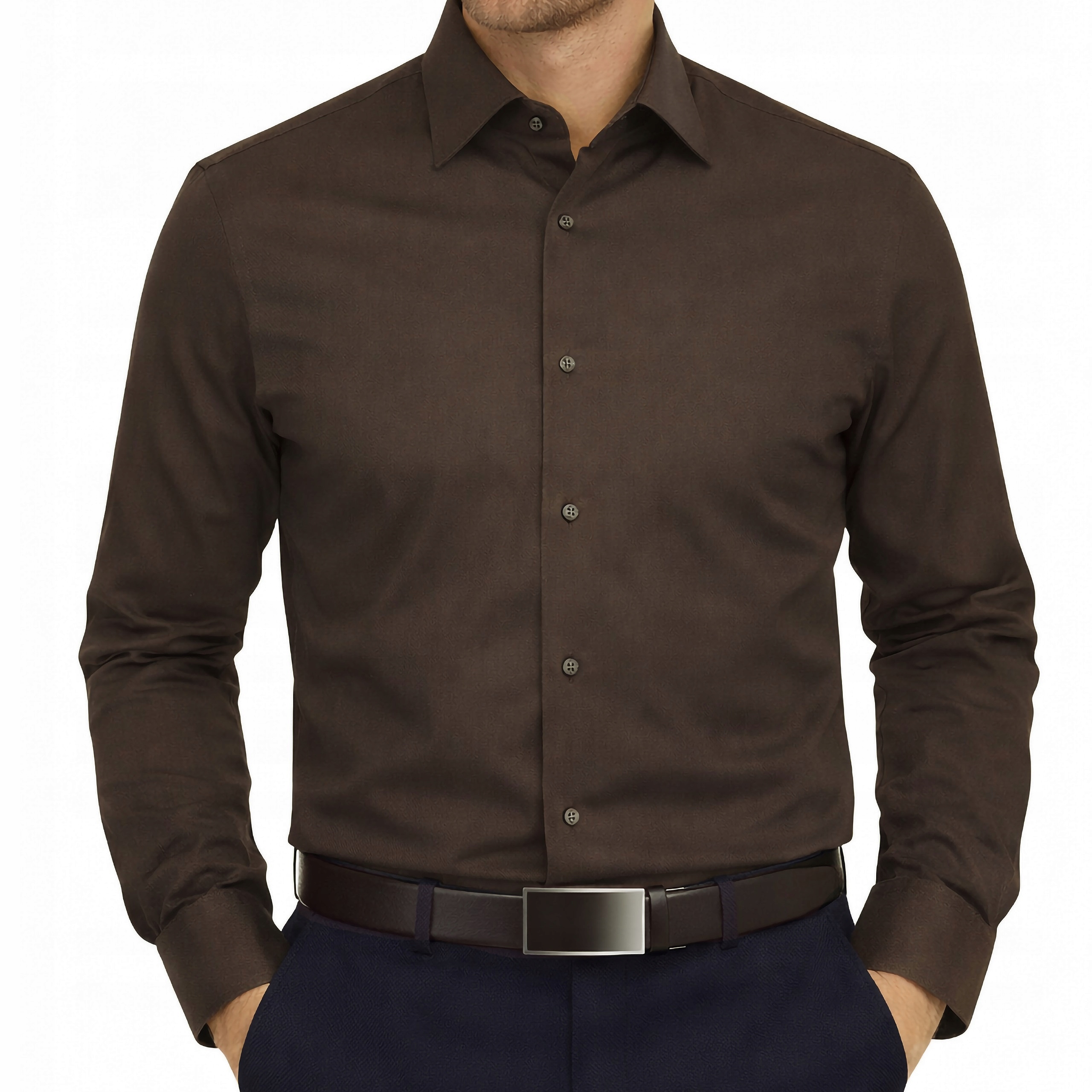 Koszula męska Brązowa Victorio rozmiar Regular XL wizytowa Twill