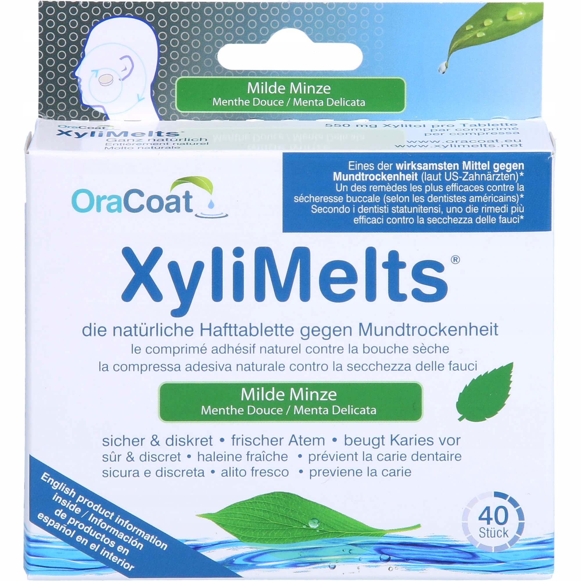 OraCoat XyliMelts Hafttabletten milde Minze gegen