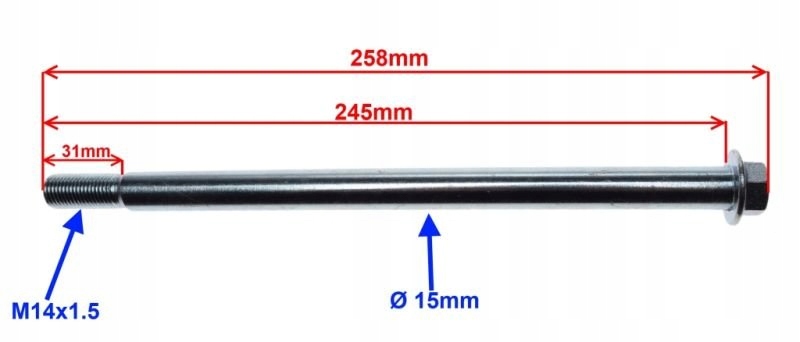 OŚ KOŁA TYLNEGO STALOWA M14x245 NEKEN SHAFT STREET Producent Wilmat