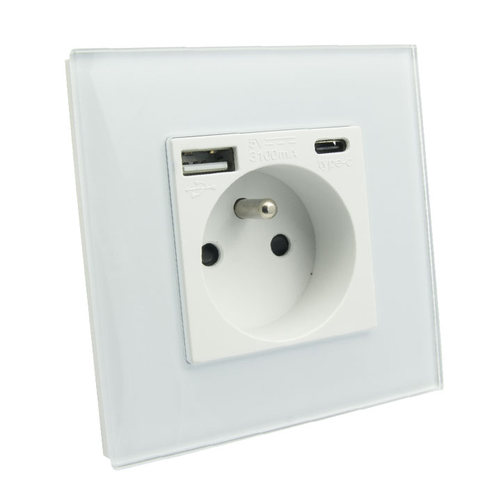 

B-line Gniazdo Usb A i C Elektryczne Szkło 3100mA