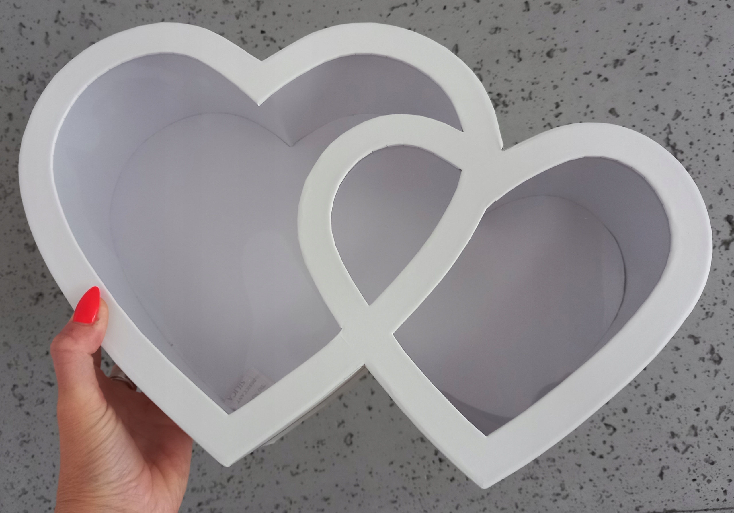 DUŻE Pudełko FLOWER BOX SERCE Prezent PODWÓJNE