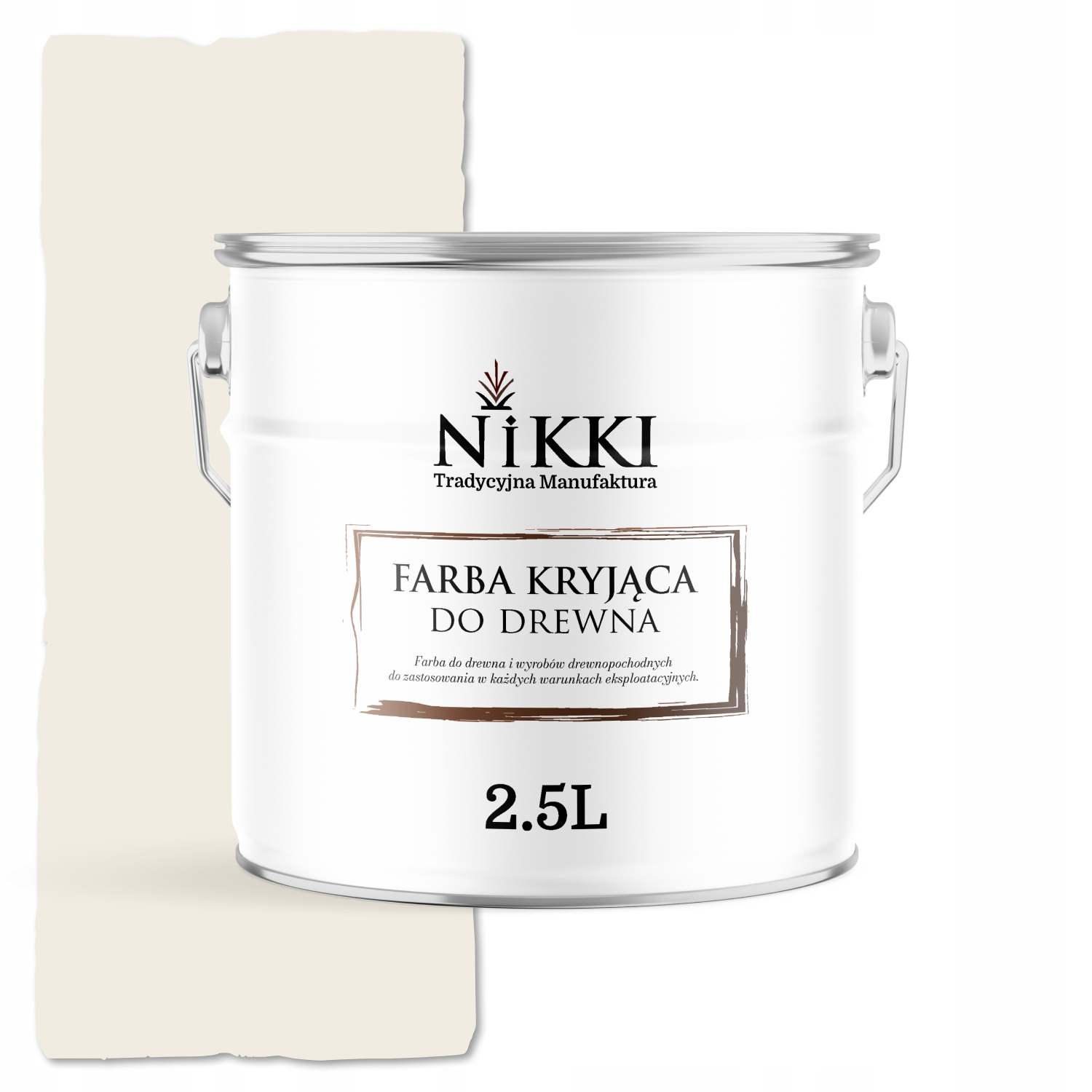 Farba Do Drewna Kryjąca Drzwi Renowacji Biały Alpejski RAL9010 Satyna 2,5L