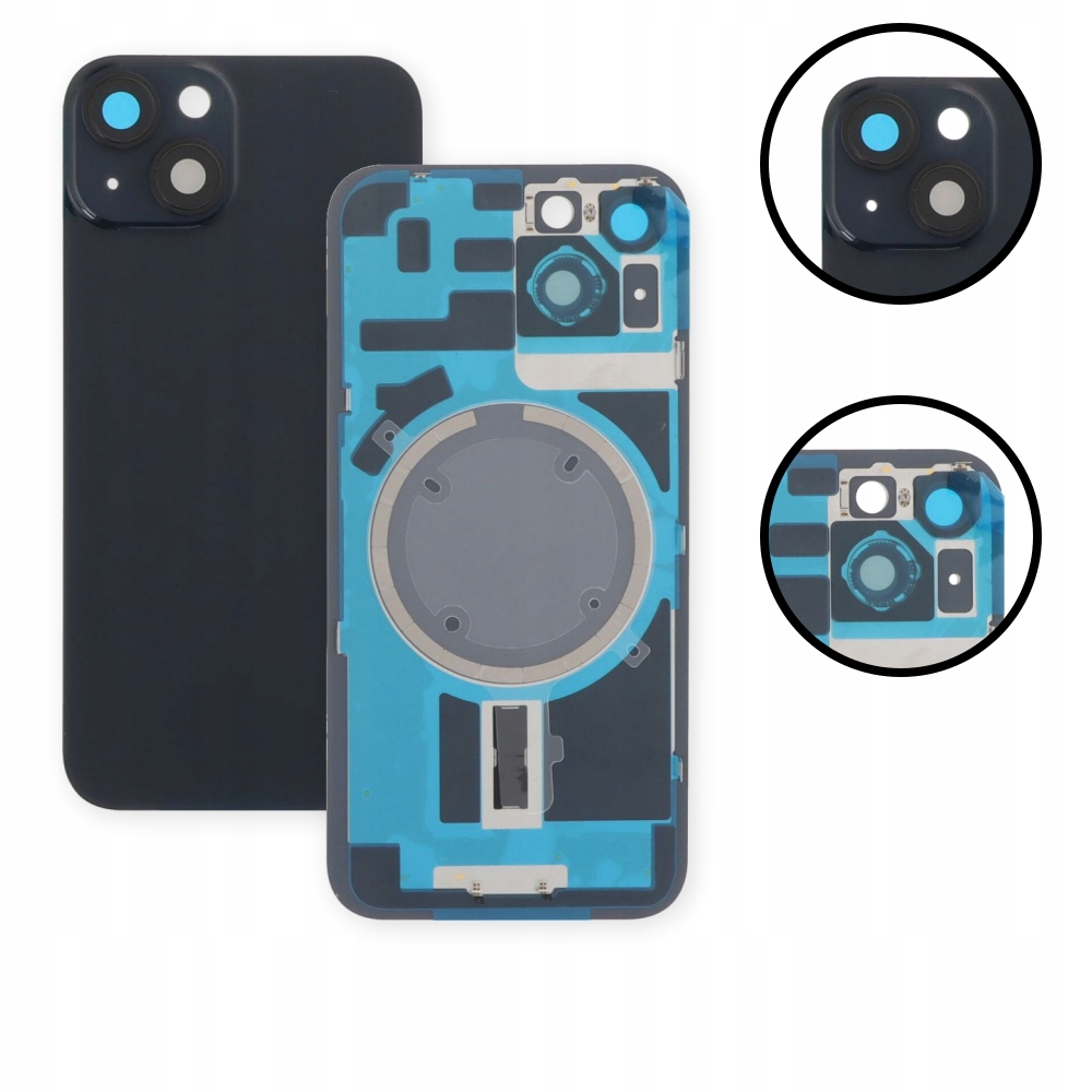 Tylna szyba klapka baterii panel tylny ramka do iPhone 14 Plus, czarna
