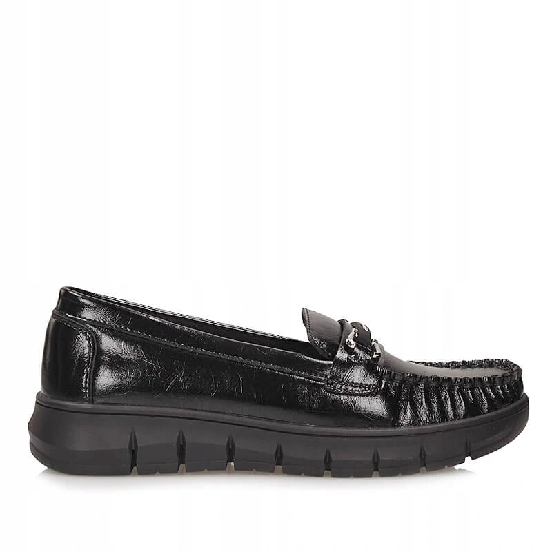 Dámské polobotky Vinceza 26-39981 Bk Pt černé, nazouvací, lakované mokasíny